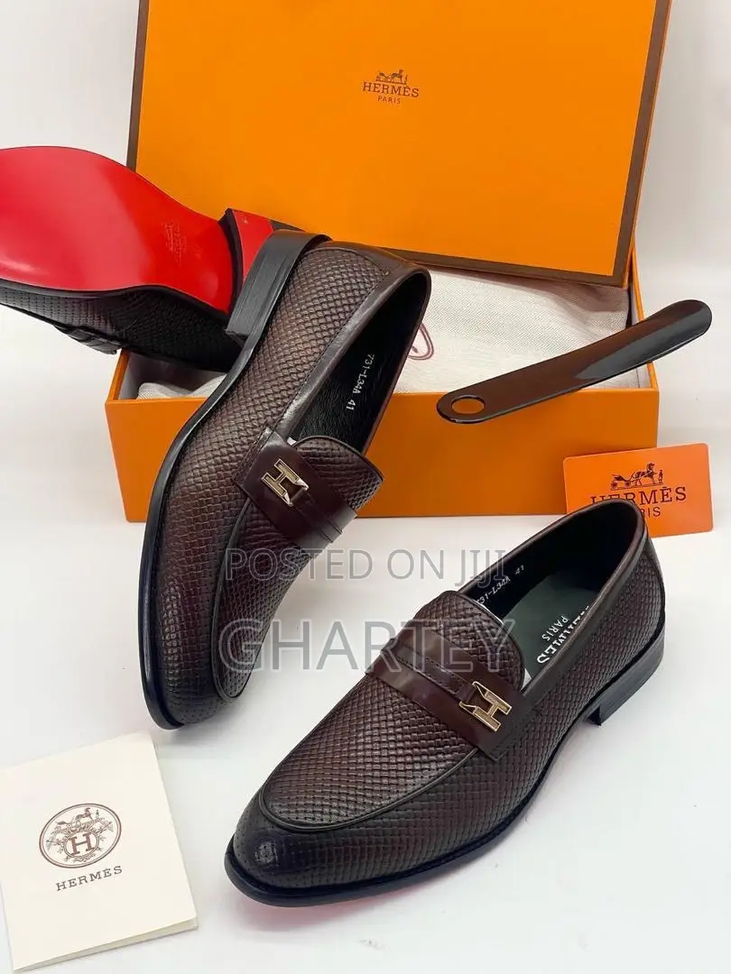 Hermès Paris Woven Loafer – Signature Red-Sole Opulence Brown