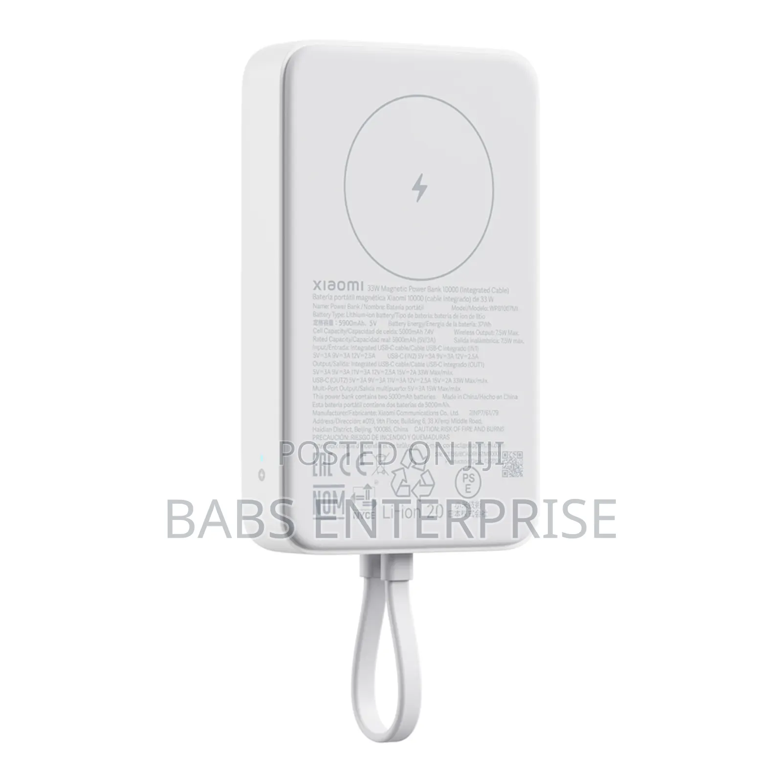 Xiaomi 33w Magnetic Powerbank 10000 (W/Cable)White