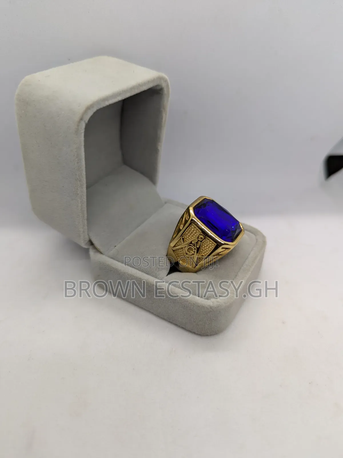 Blue Stone Masonic Ring