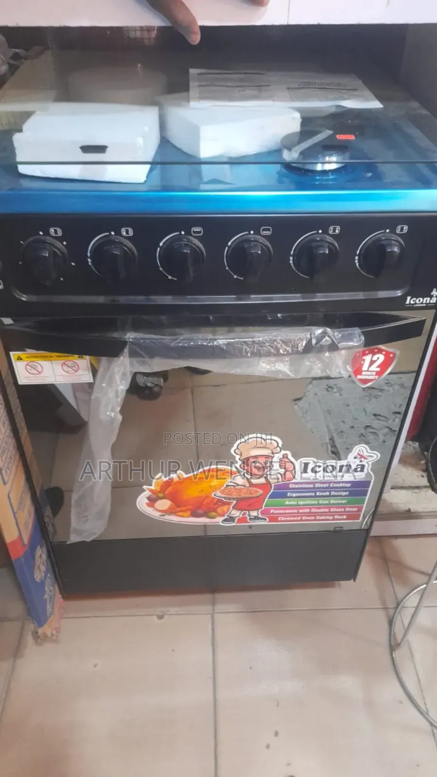 Icona Stove 60 by 60 .(4 Burner Gas)