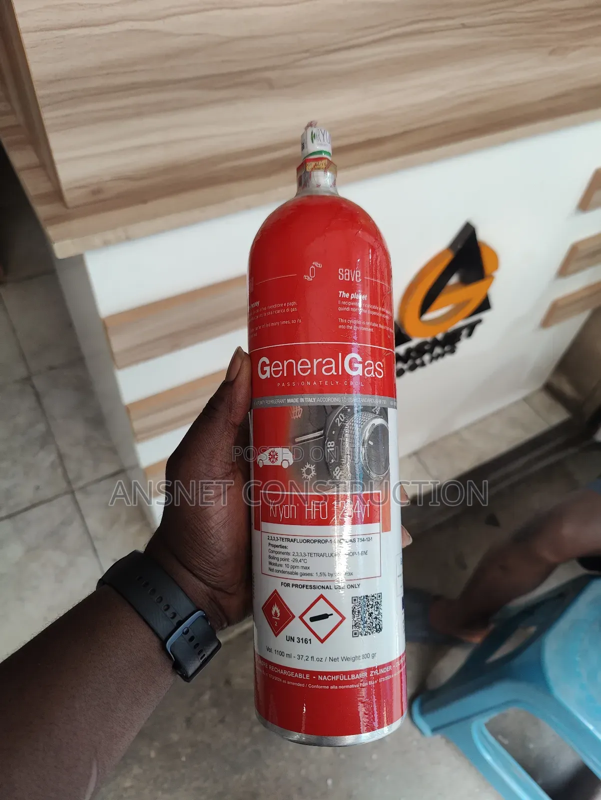 1234yf Refrigerant Kryon 1100g-Italy Refillable