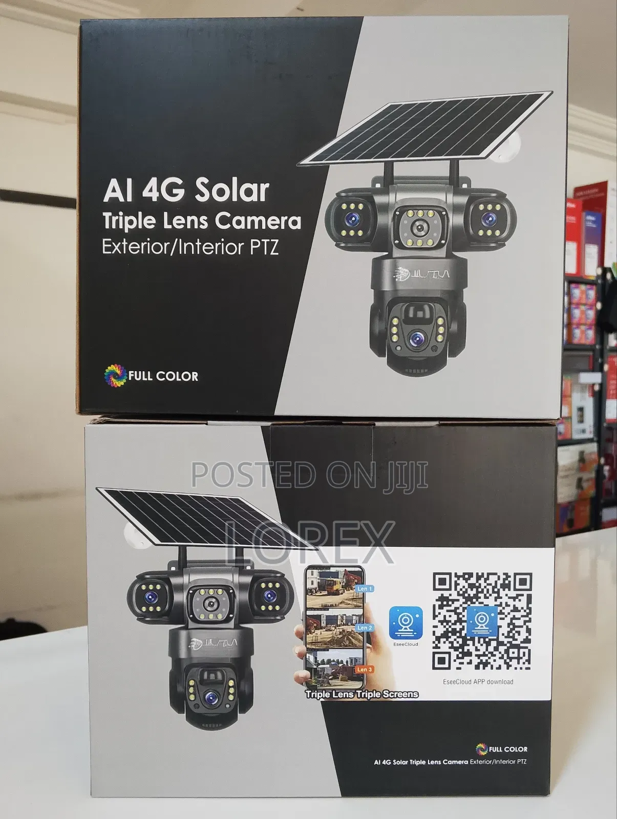 Solar 4g Camera 3 Lens Eseecloud App 2way Audio Ai Human Detector
