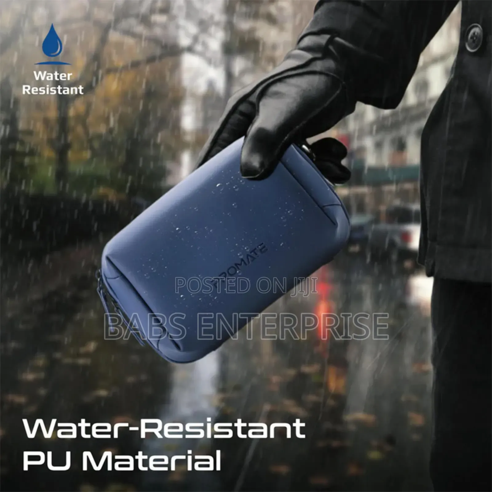 Promate Velvena Compact Tech Essential Organizer Pouch Bag Blue