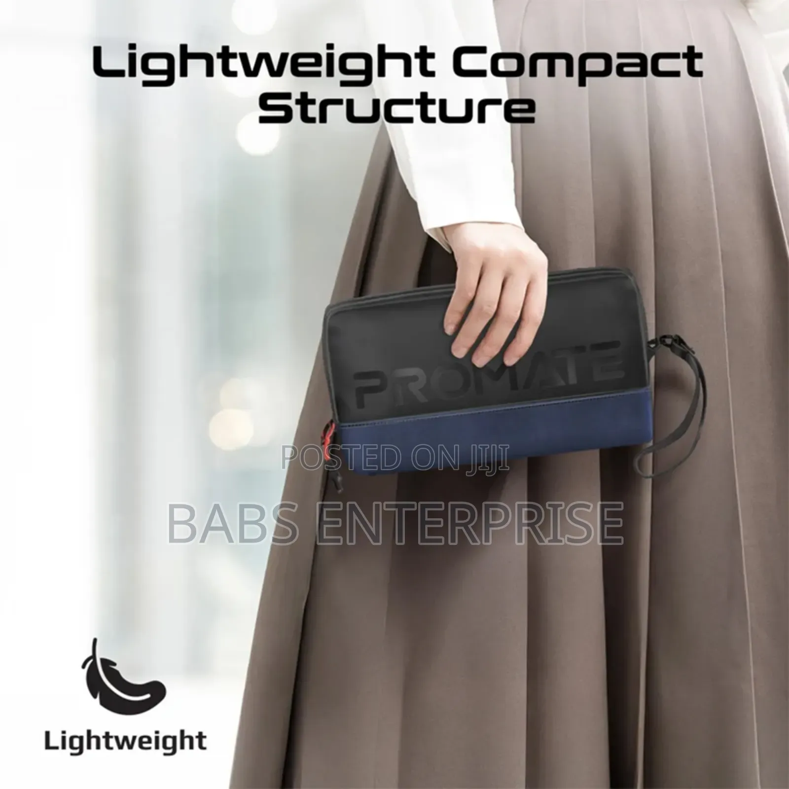 Promate Vali Lightweight Tech Essential Organizer Pouch Bag Black