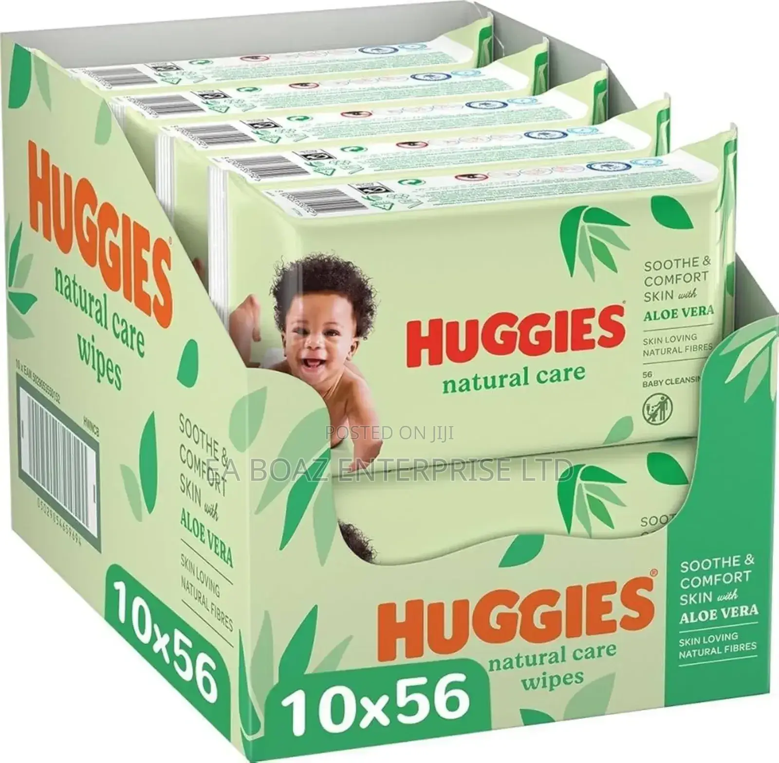 Huggies Natural Care Baby Wipes ,Aloe Vera - 10x56 Wipes