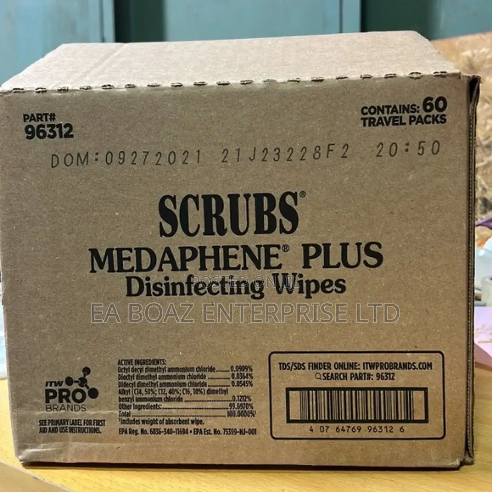 Scrubs Medaphene Plus Disinfecting Hand Wipes,12 Per Pack (60pcs X 1)