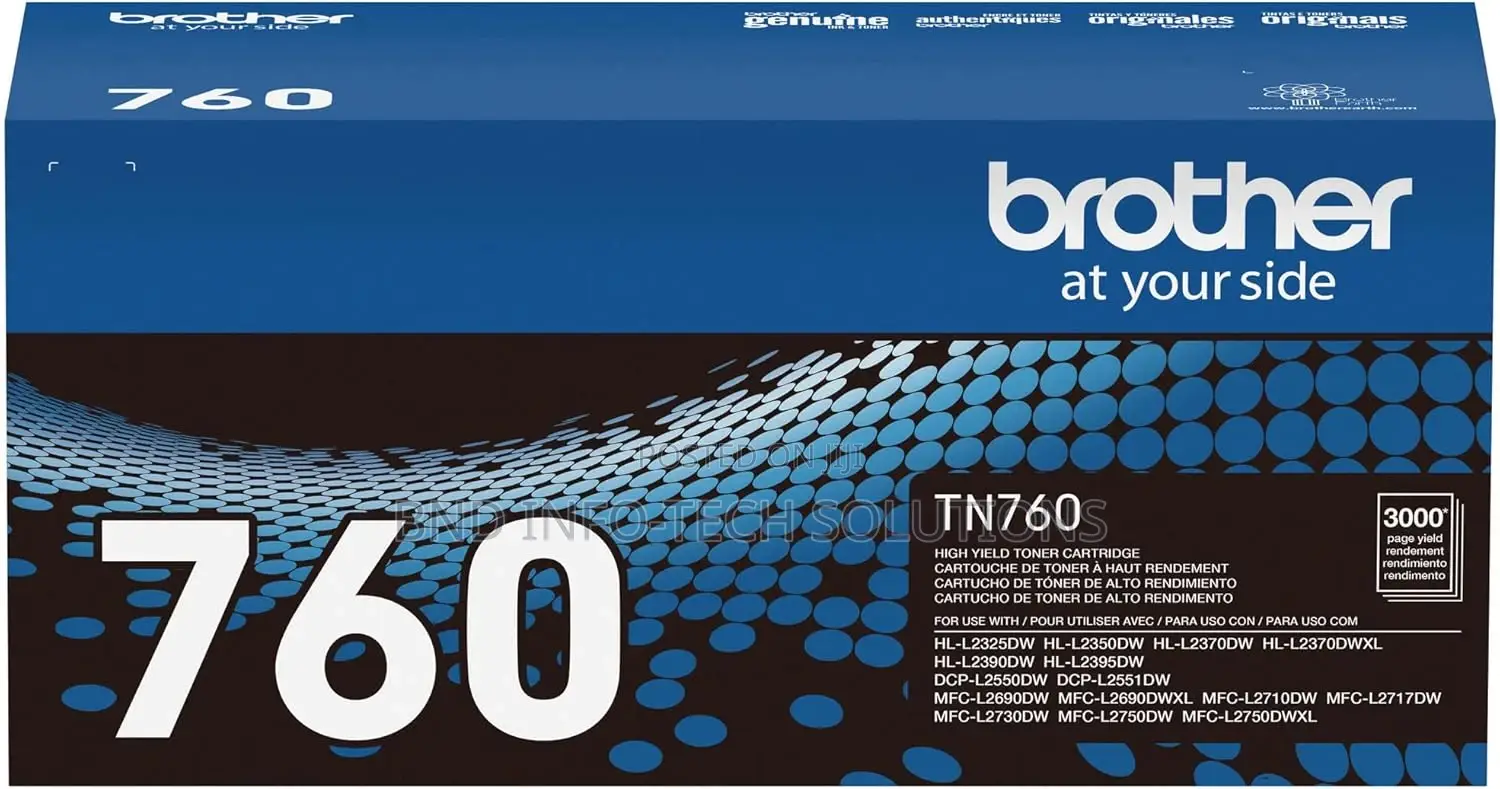 Brother Tn760 High Yield Black Toner Cartridge