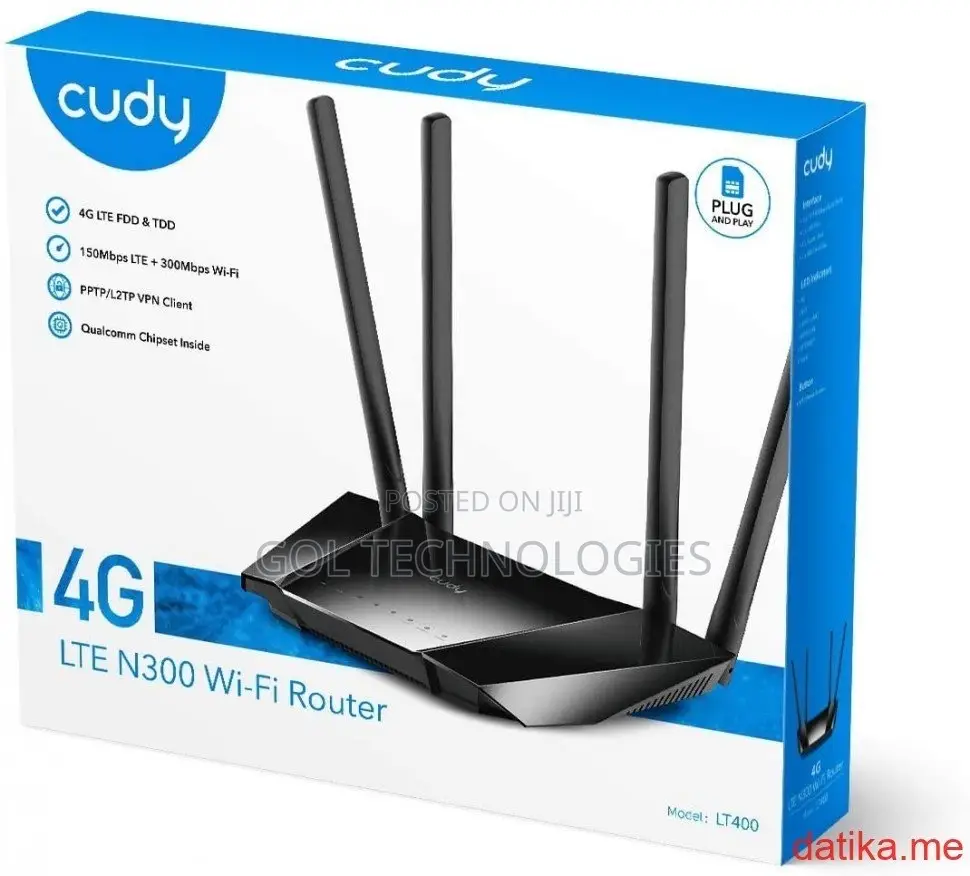 Cudy Sim 4g Wifi Router With a Nano-Sim Slot and Four Ethernet Ports