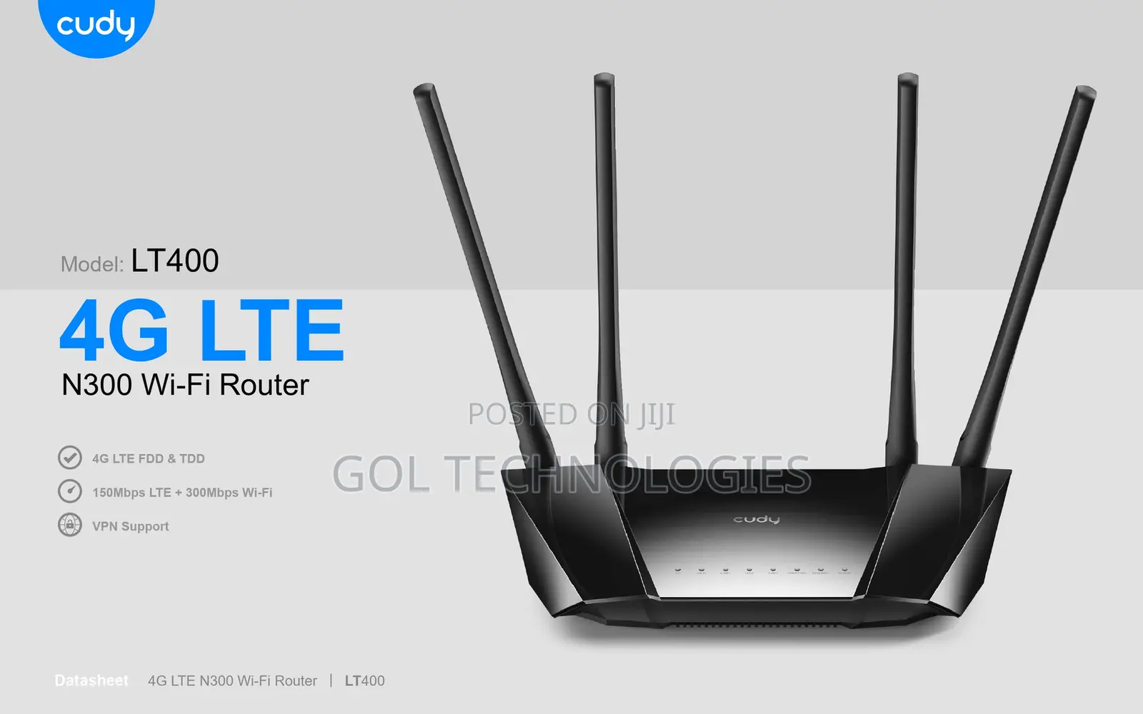 Cudy Sim 4g Wifi Router With a Nano-Sim Slot and Four Ethernet Ports