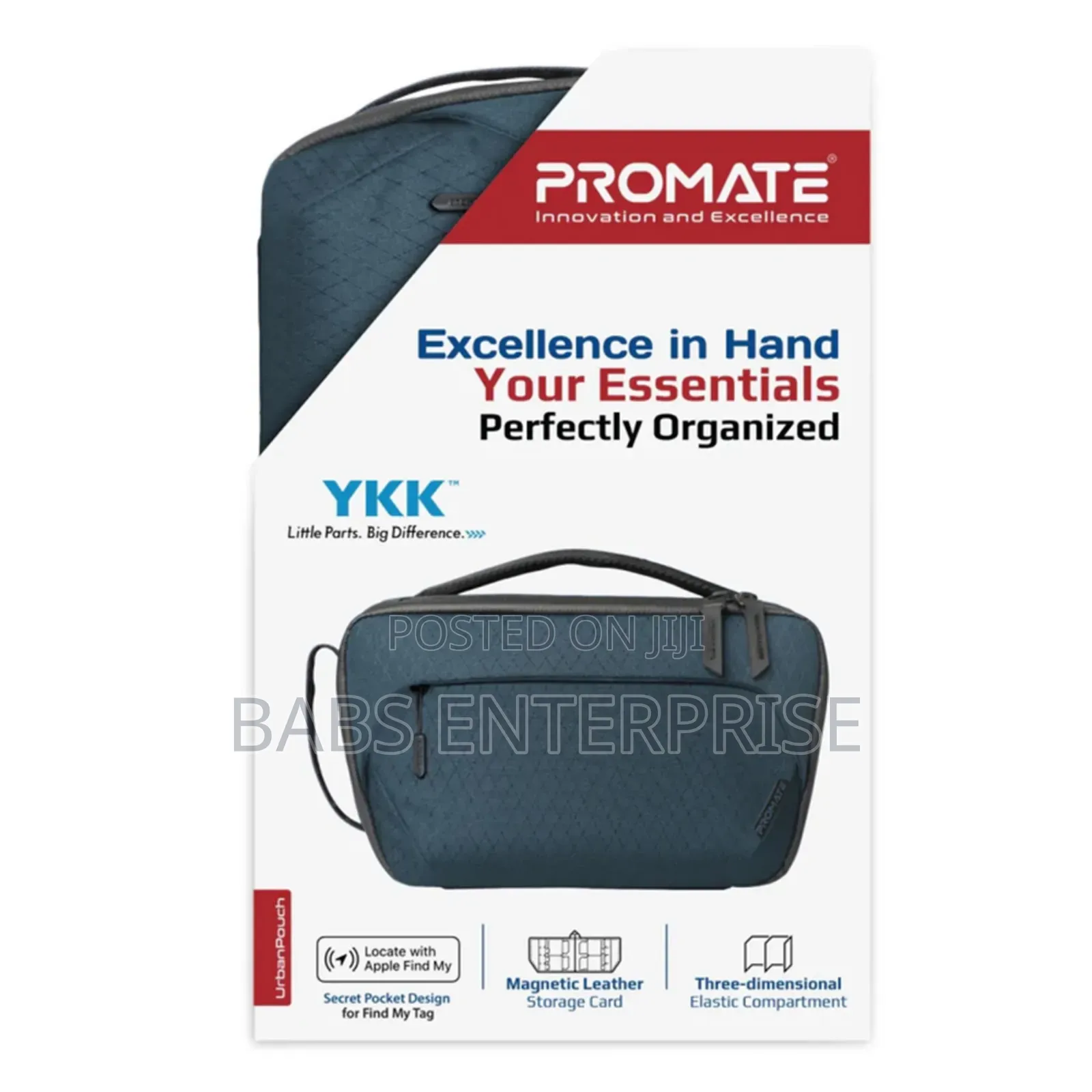 Promate Urbanpouch Versatile Tech Essential Organizer Pouch Bag Blue