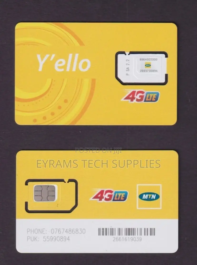 Zambia - MTN Y’Ello 4g Lte Unused Sim Card