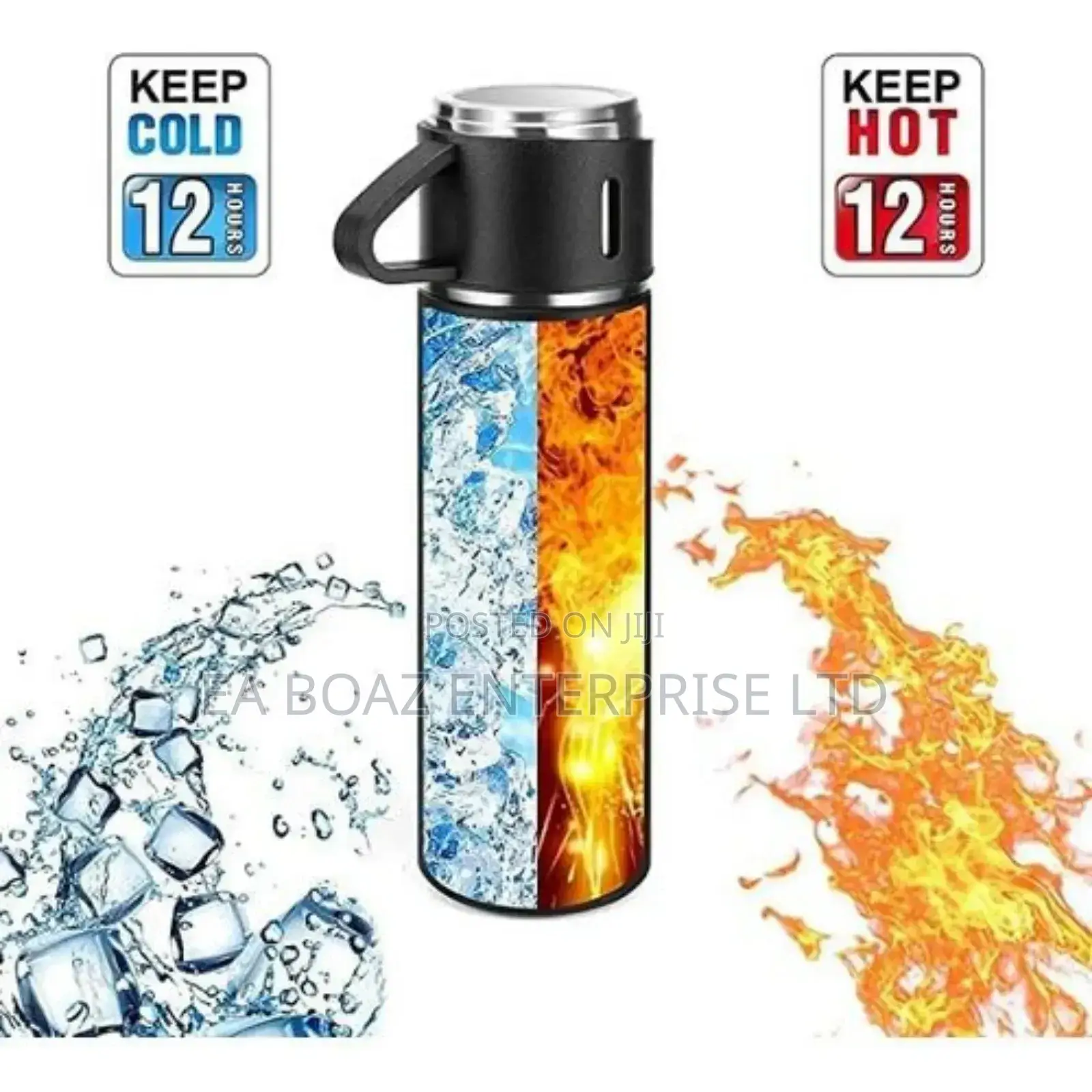 2 In 1 Stainless Vacuum Thermo Flask Set For Keeping Hot/Cold Liquid