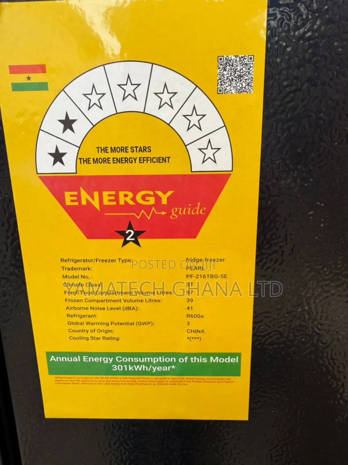 Original Black Mirror Pearl 136l Refrigerator