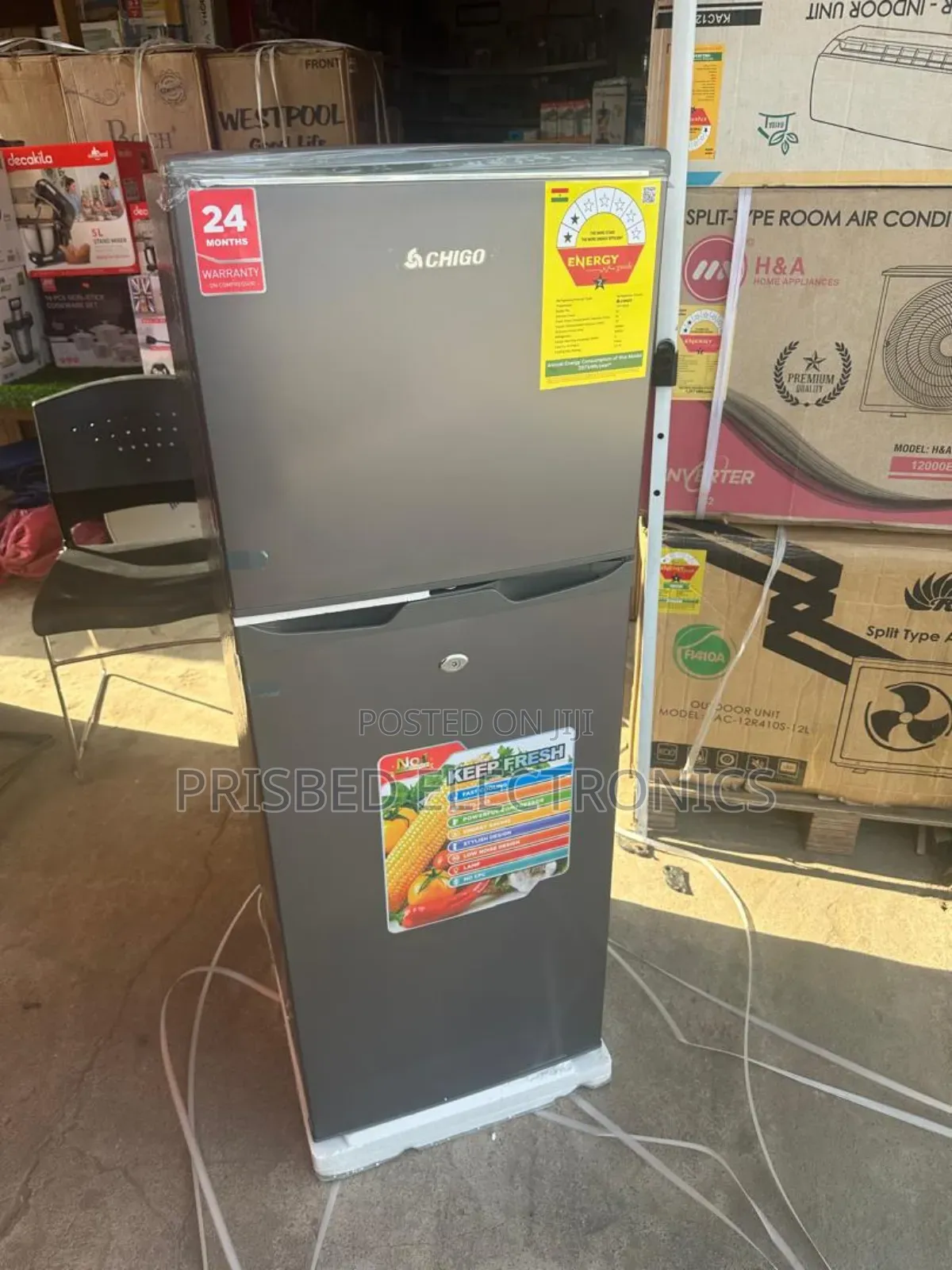 Chigo Double Door Fridge 132 Litres Top Freezer