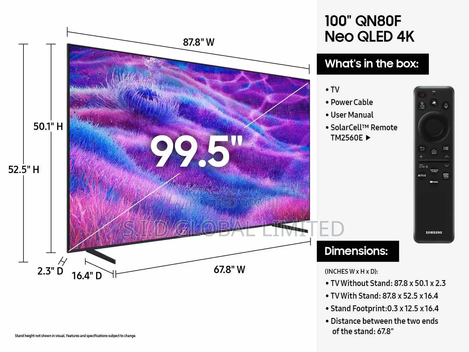 2025 Samsung 100inch Neo Qled 4k Mini Led Vision Ai Qe100qn80f