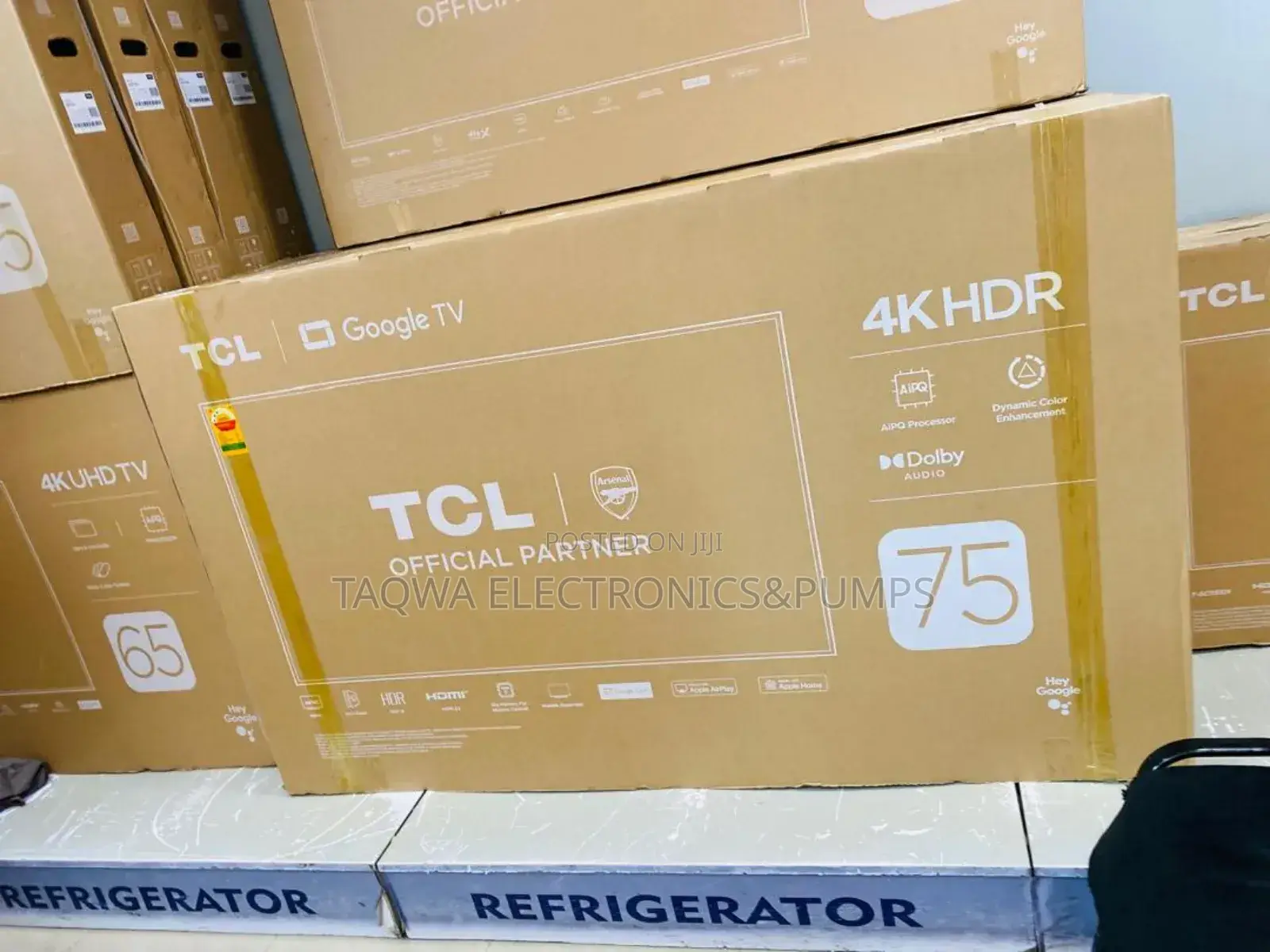 Slim TCL Tv, 75inch Android Google Assistant.