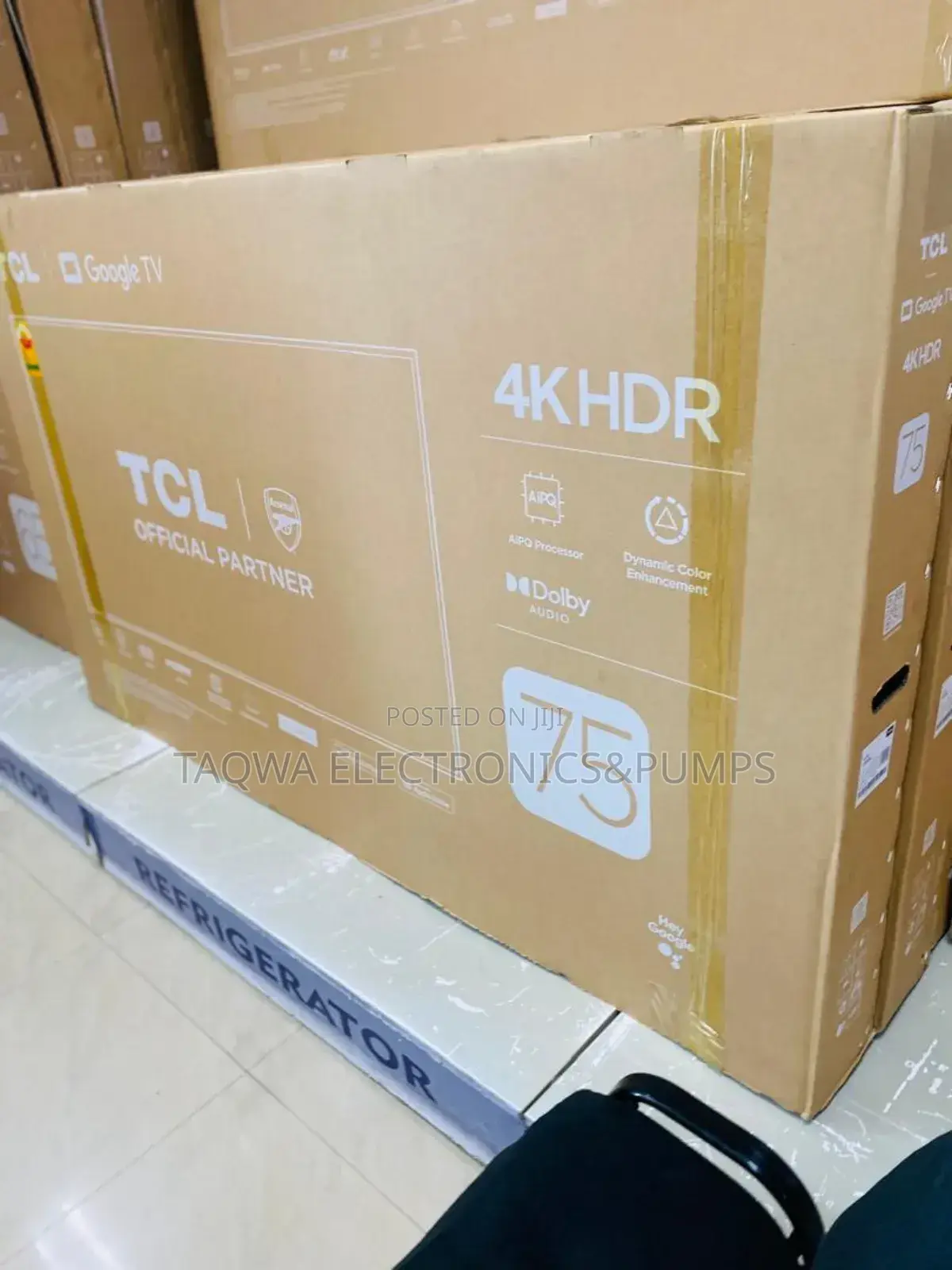 Slim TCL Tv, 75inch Android Google Assistant.