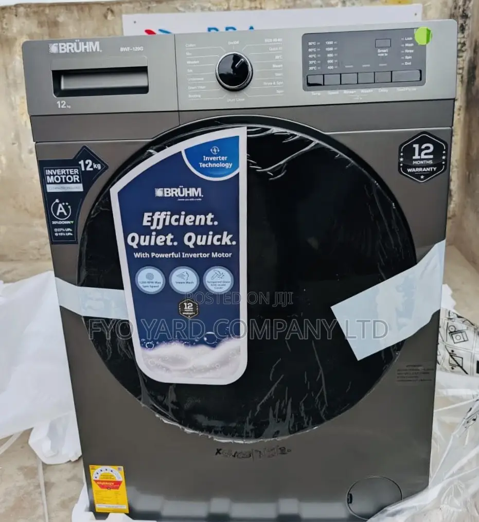 Latest in Town Bruhm 12kgs Front Load Inverter Washing Machine