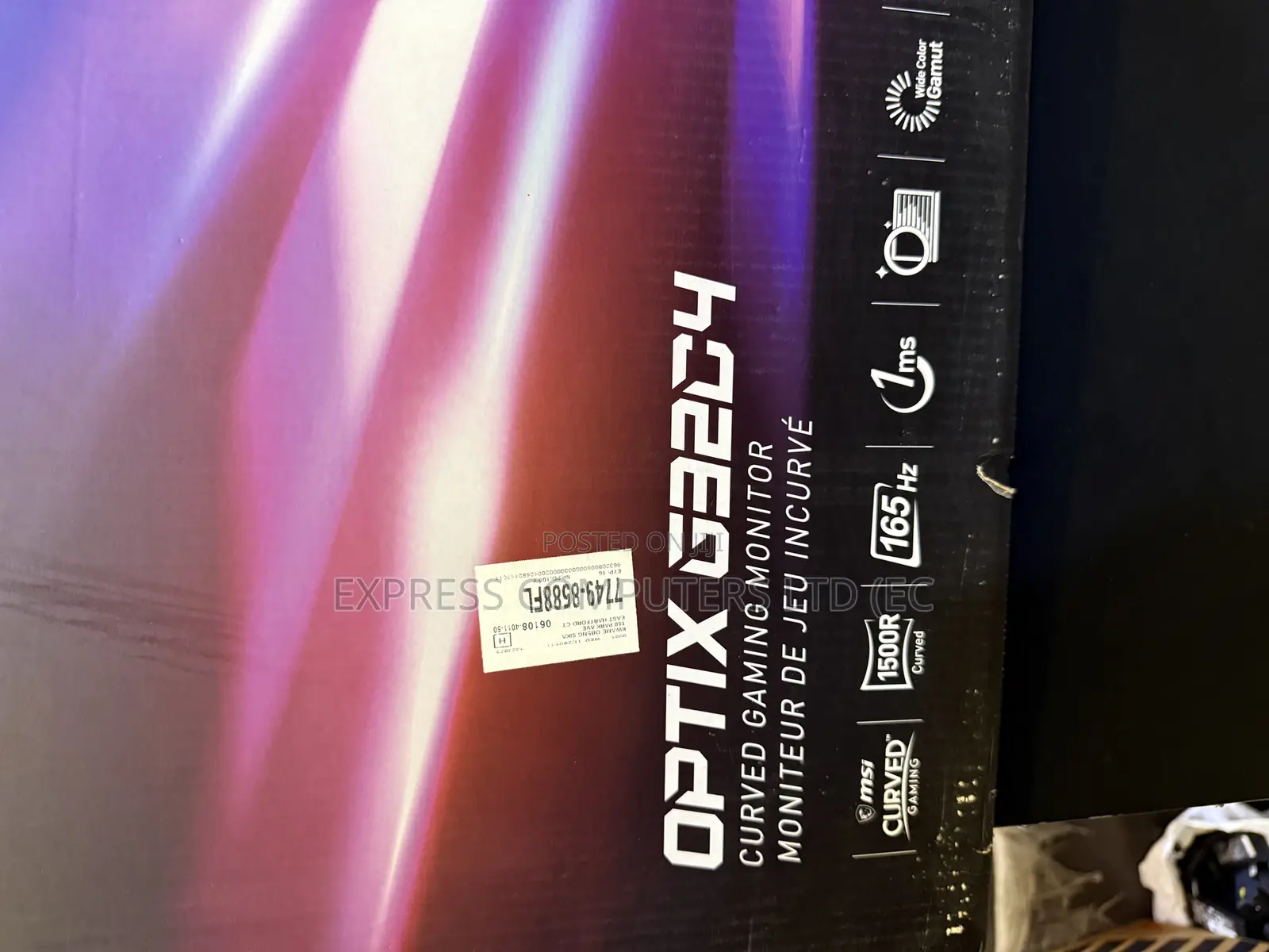 Msi 32 Inches Curved Edgeless Gaming Monitor 165hz Brand New