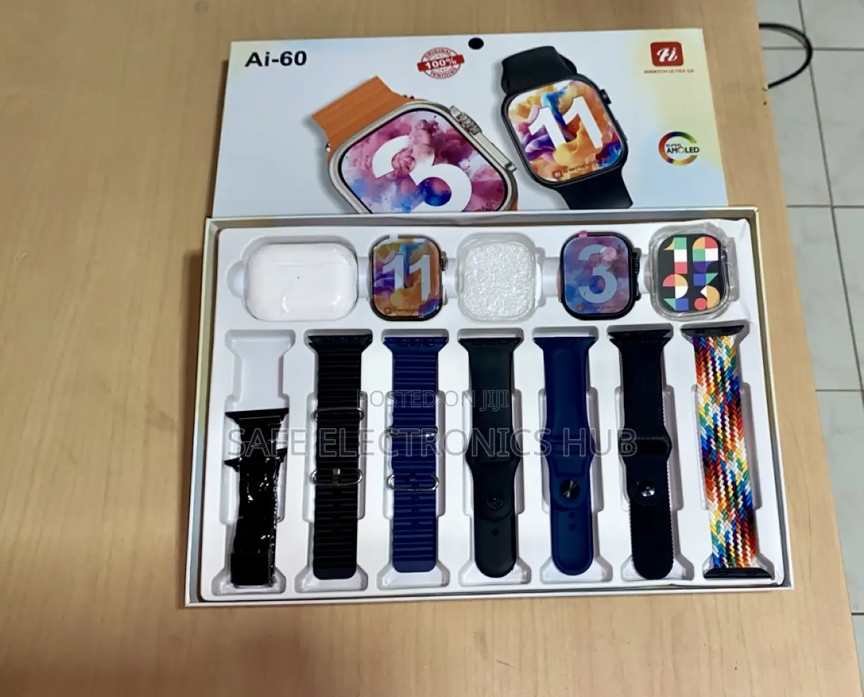 Ai-60 Suit ( 2 Smart Watches + 1 Airpod + 7 Straps)