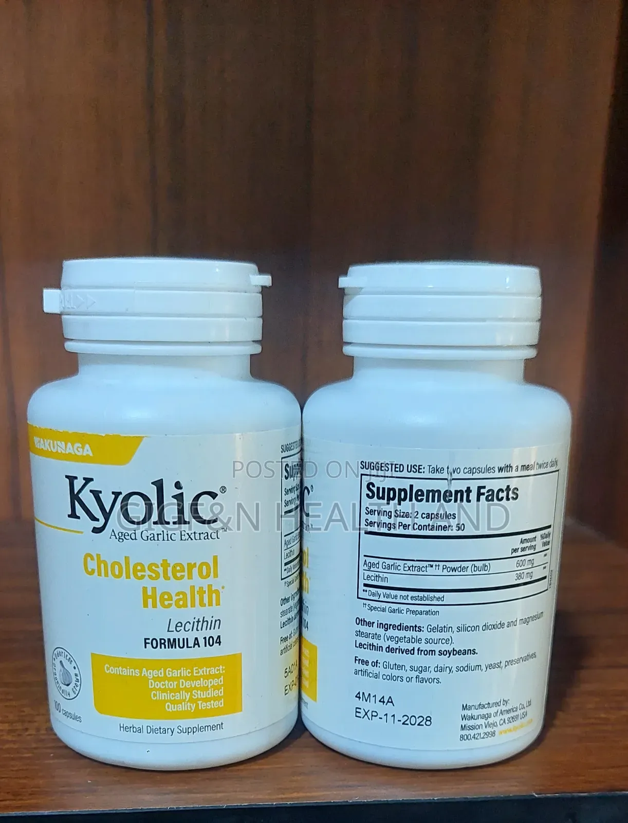 Kyolic, Aged Garlic Extract, With Lecithin,100 Caps(Cholesterol Bp)