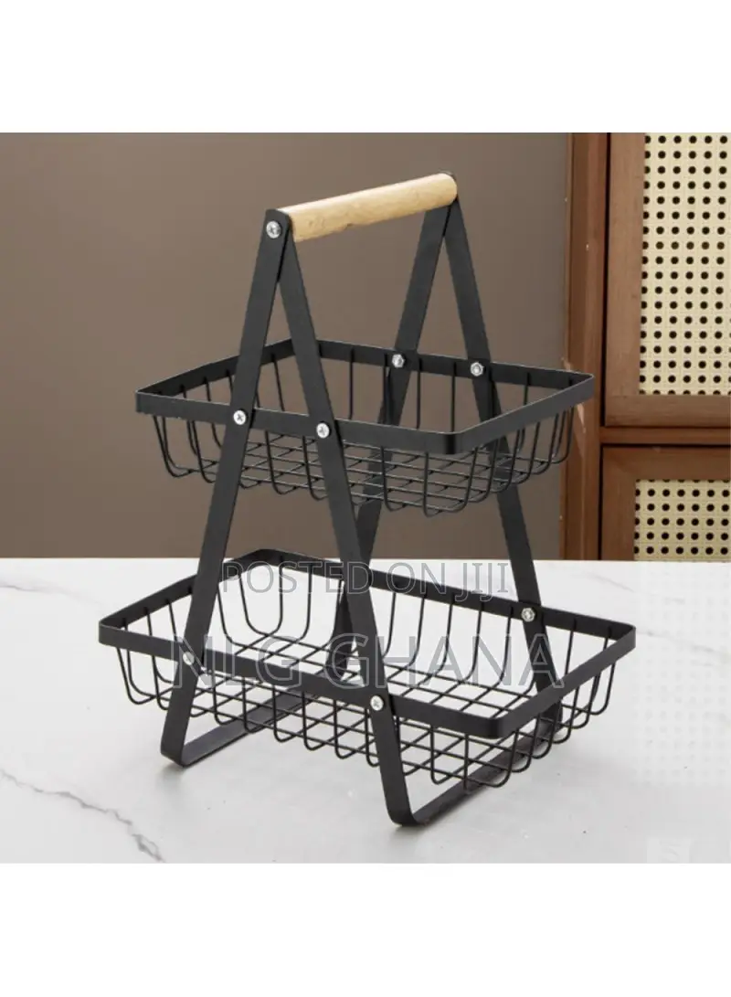 3-Tier Fruit Basket Kitchen Storage Rack Iron Hollow. Tvx26811