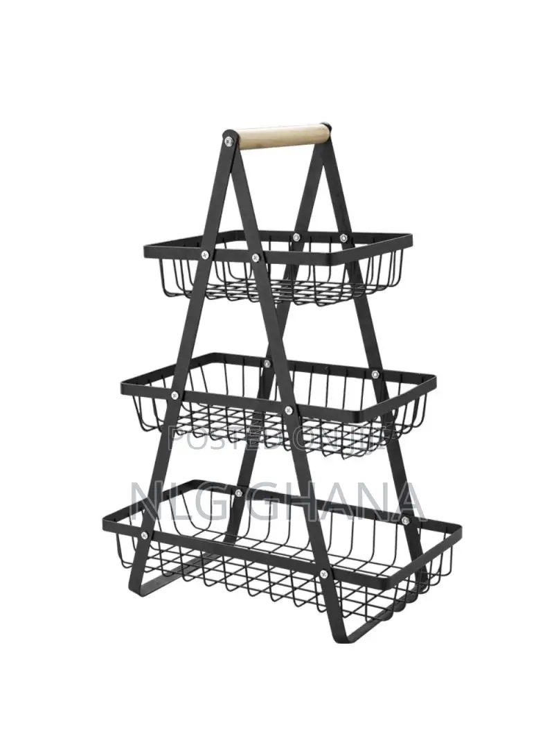 3-Tier Fruit Basket Kitchen Storage Rack Iron Hollow. Tvx26811