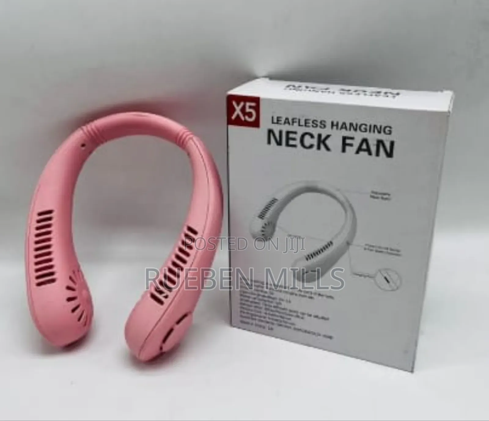 Pink X5 Portable Travel Neck Fan for Men and Women