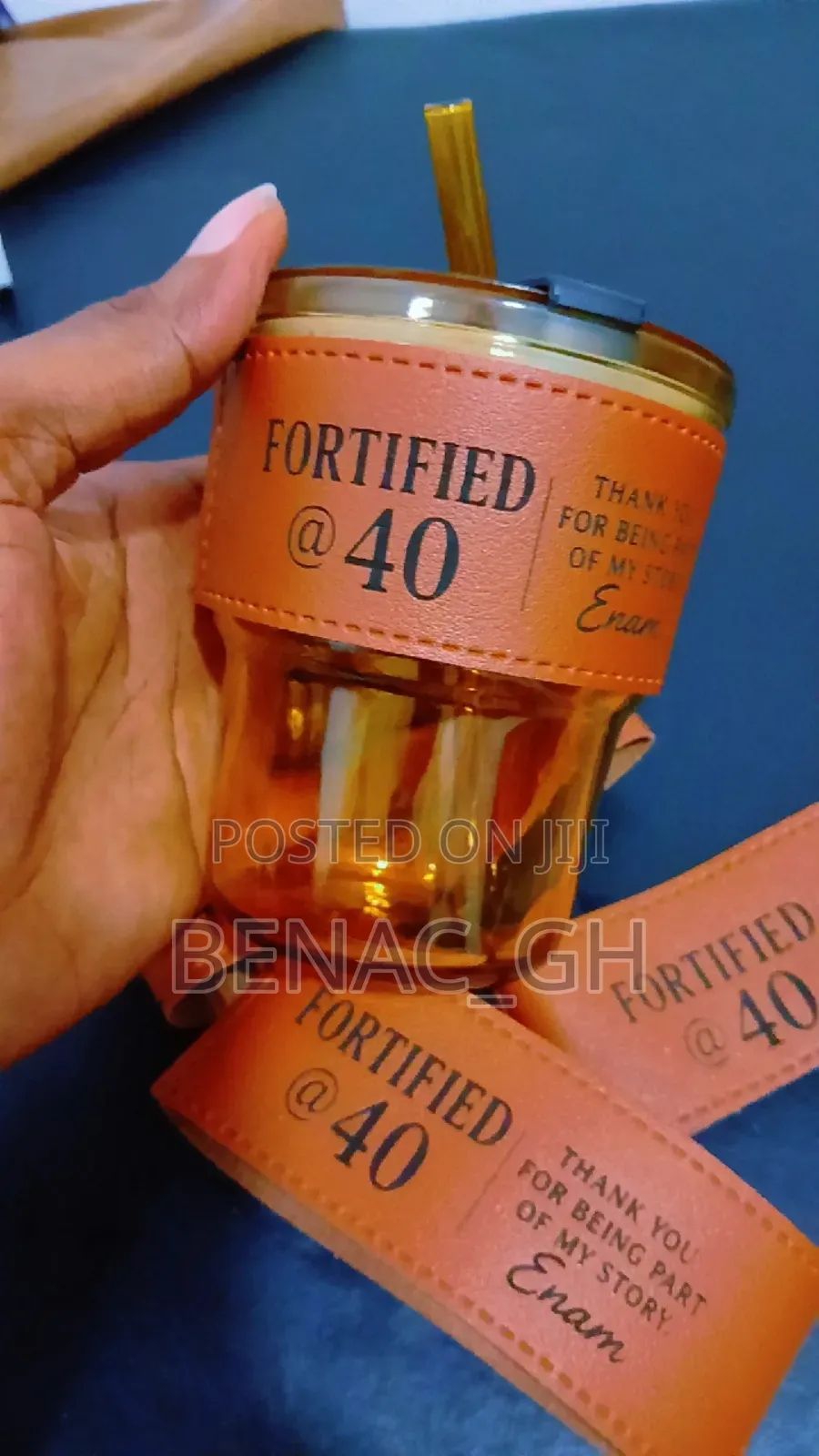 Souvenir Leather Glass Mug Printing