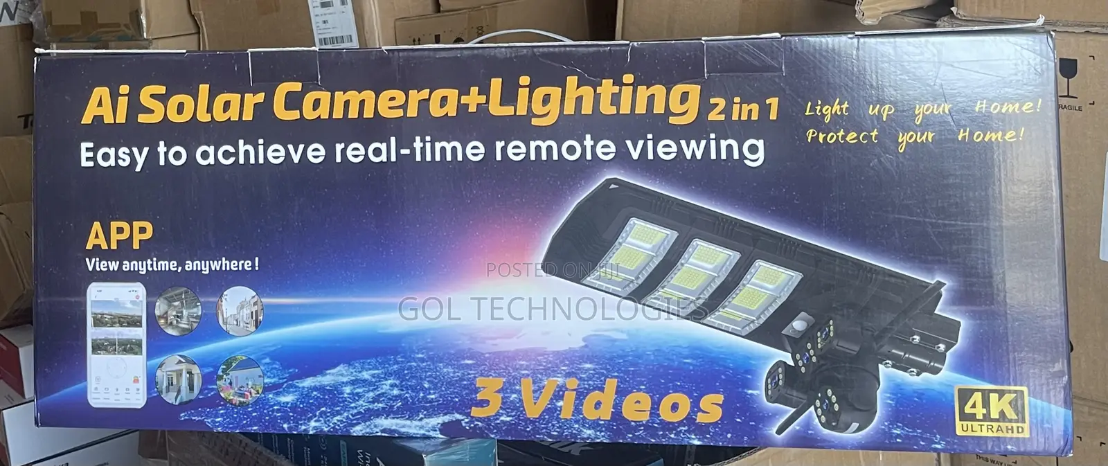 Solar Camera 4g 3 Lens Street Light 450w