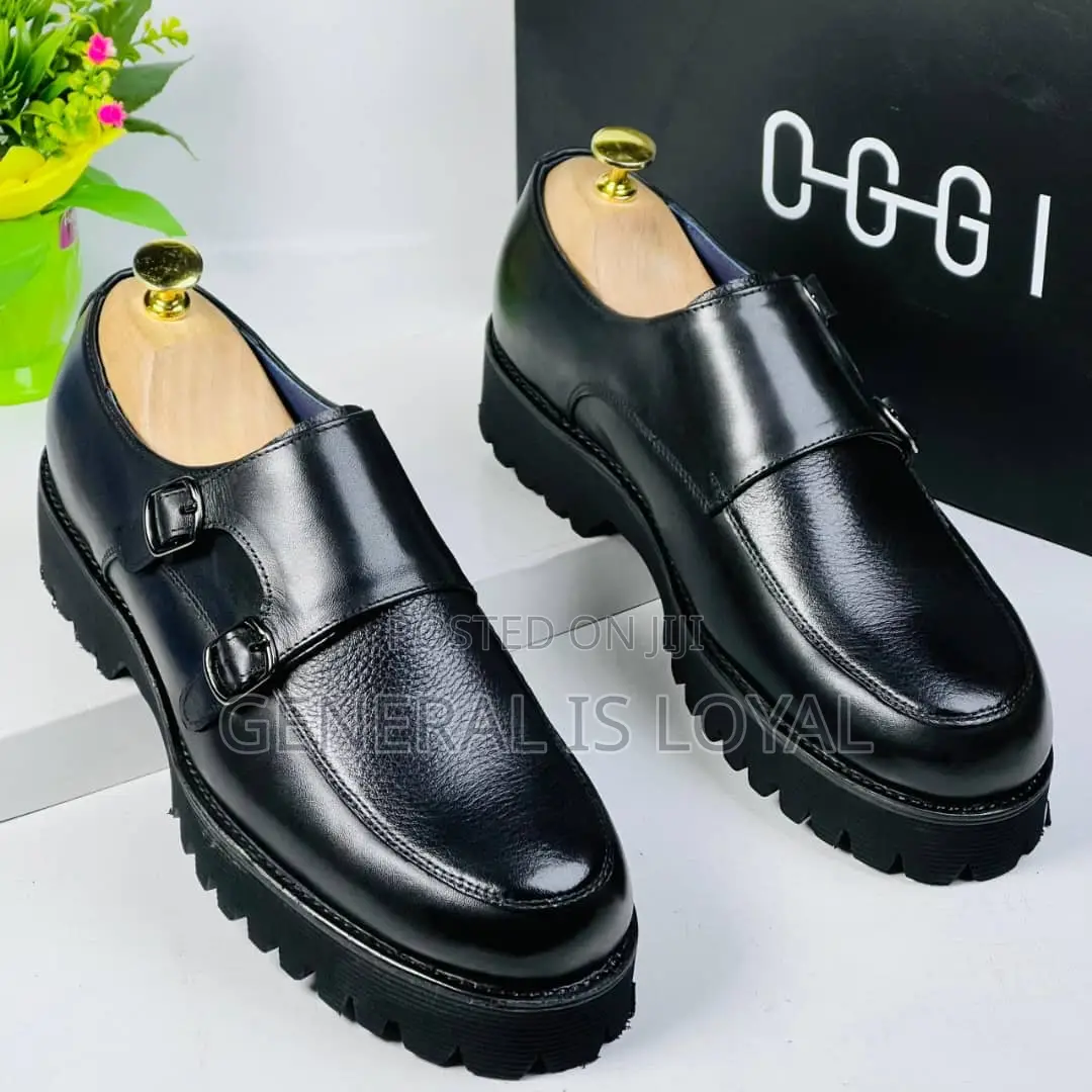 Oggi Men Black Monks Trap High Sole Shoe