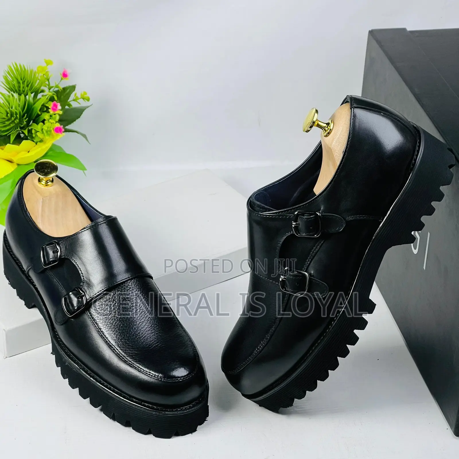 Oggi Men Black Monks Trap High Sole Shoe