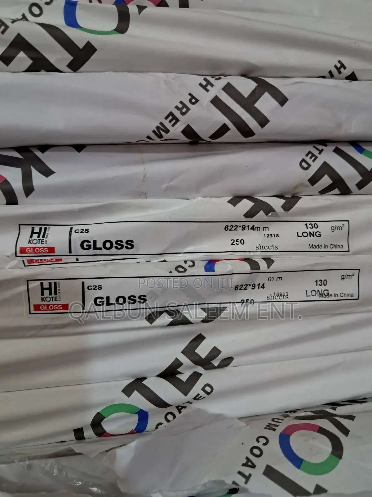 Hi-kote Glossy Art Paper 130gsm Niegrian Size 622*914mm