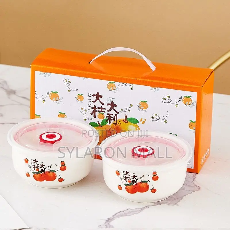 2 PCS Ceramic Airtight Food Container Set