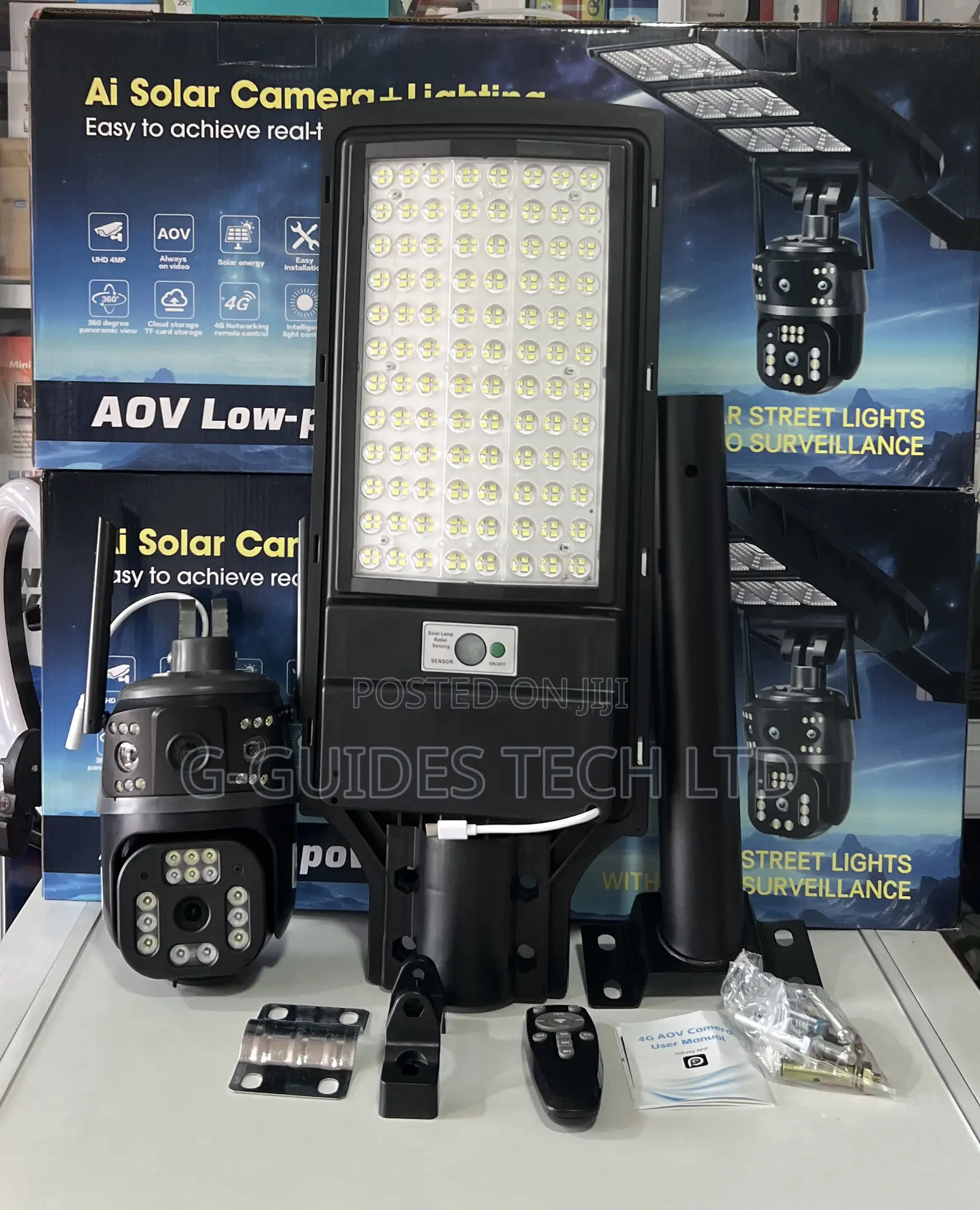 Ultra 4g Ai Aov Solar Street Light Camera 4mp