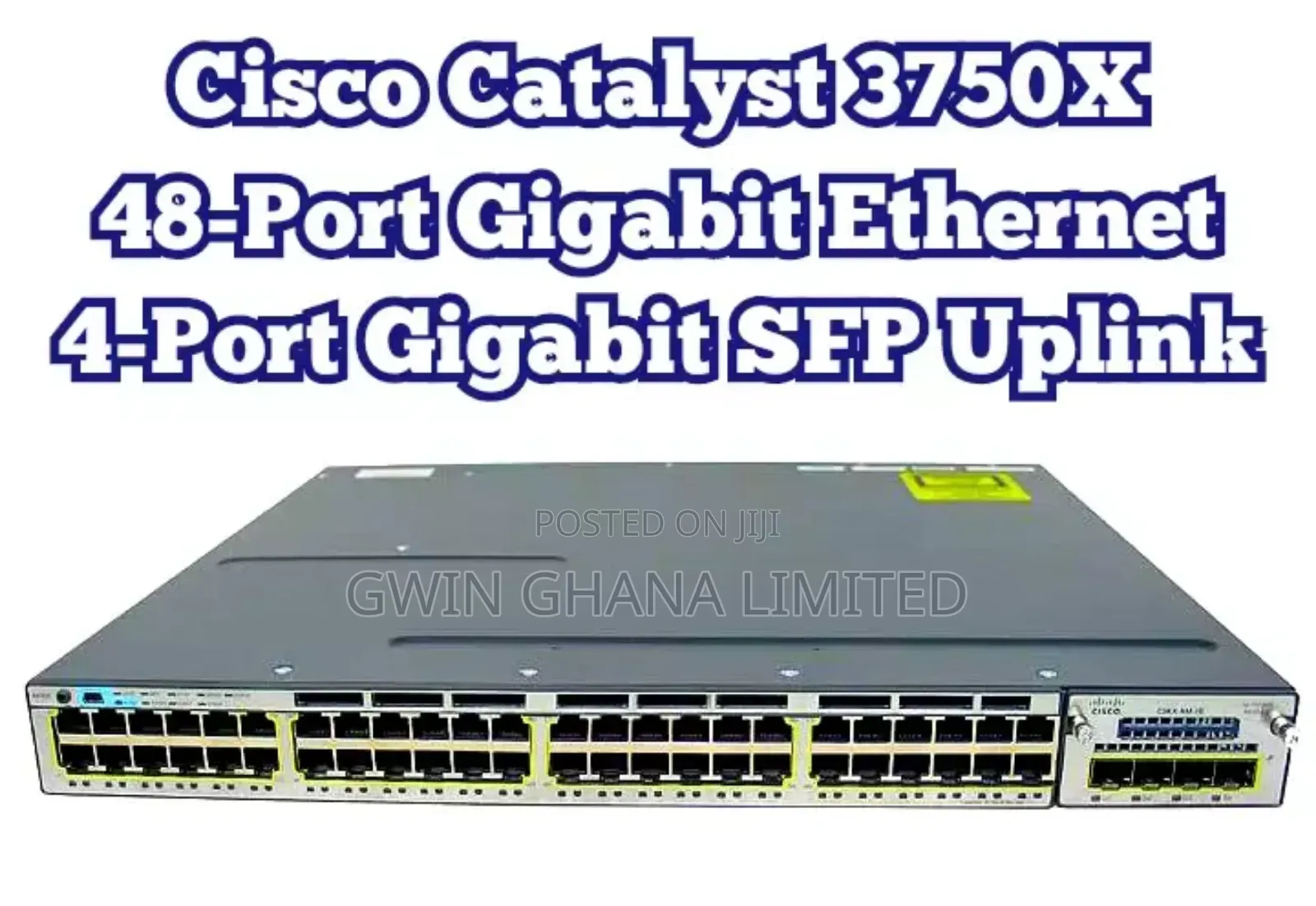 Cisco Catalyst Ws-C3750x-48t-L 3750-X 48 Port Gigabit Switch Poe .