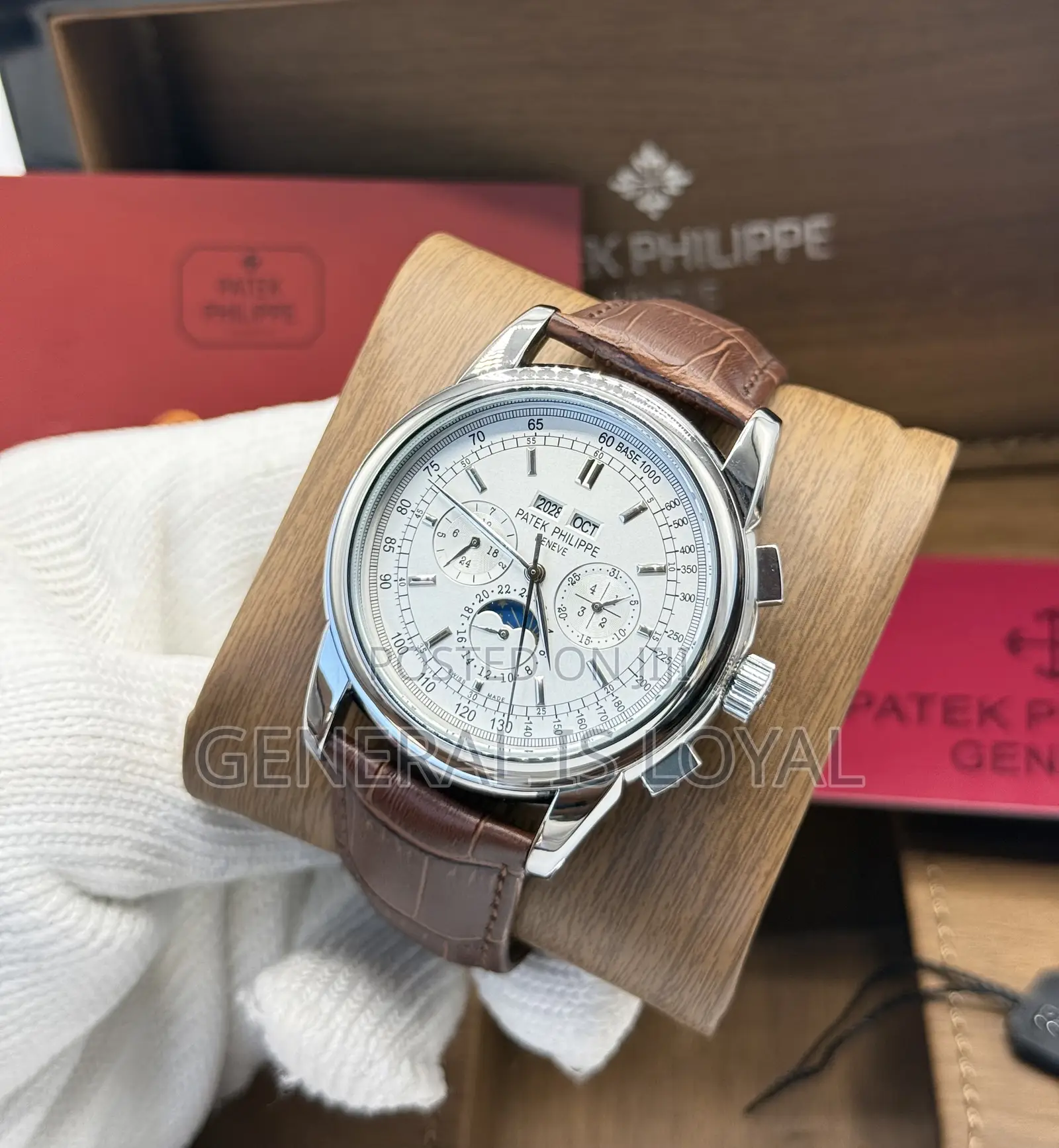 Patek Philippe Rose Gold Leather Men’S Watch