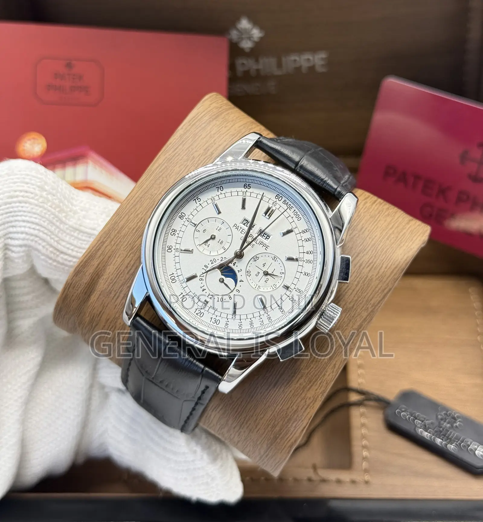 Patek Philippe Rose Gold Leather Men’S Watch