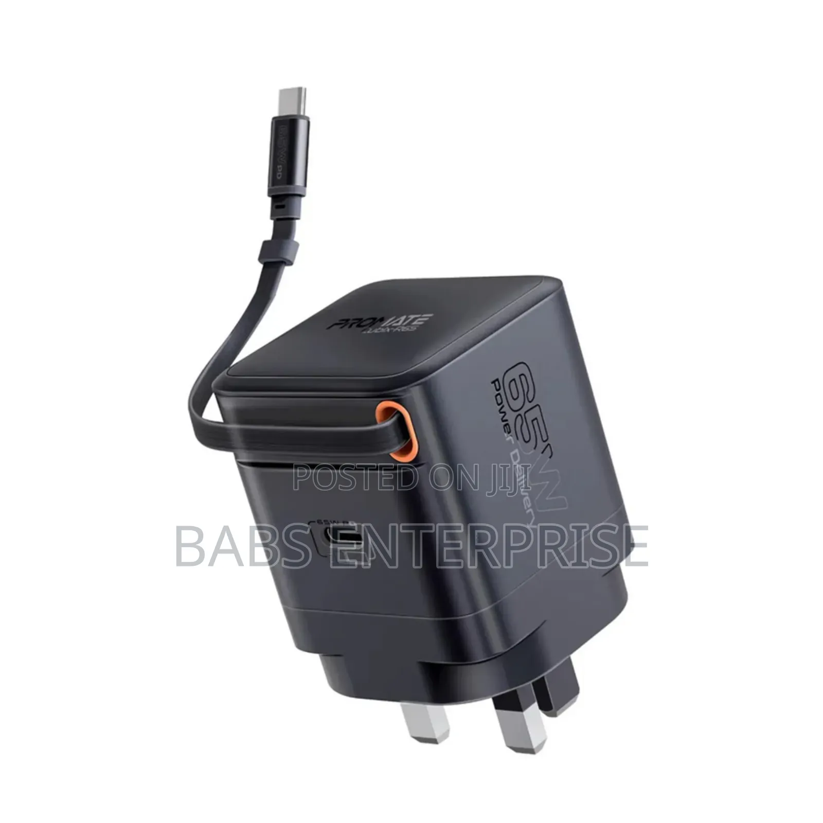 Promate Cubix-r65.Uk 65w Pd Ganfast Charging Adapter Usb-c Cable
