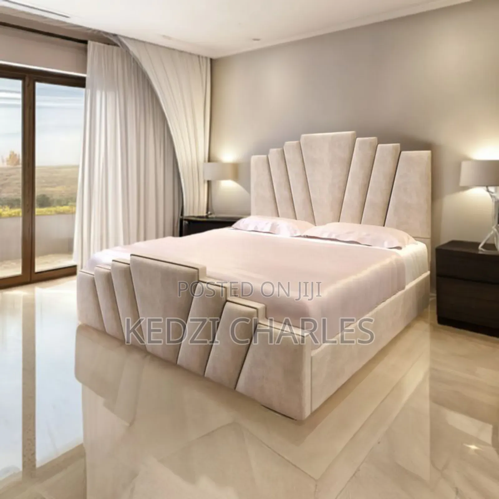 Queen Size Bed and Bed Frame With Side Drawers