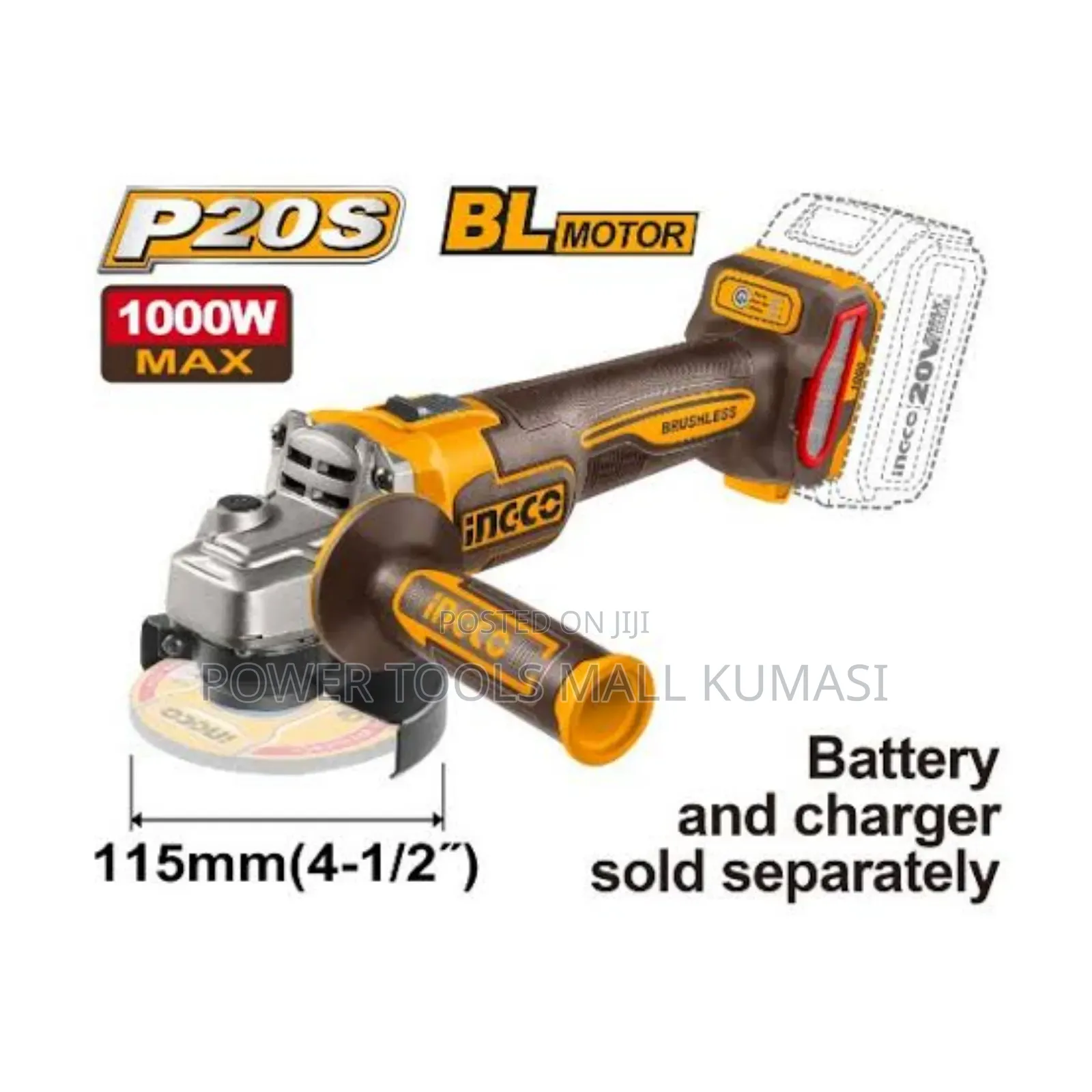 Cordless Angle Grinder 1000w