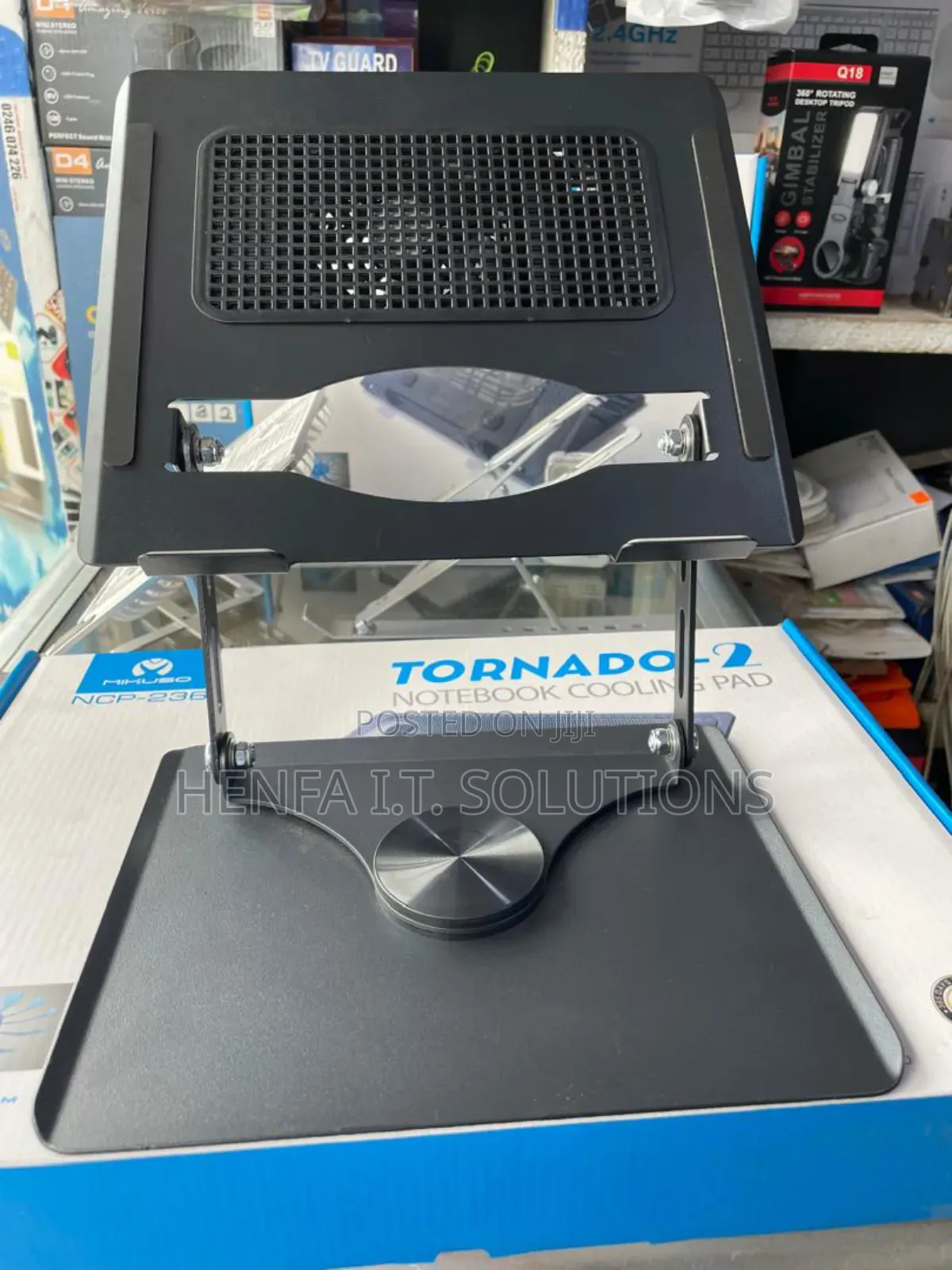 360° Metallic Laptop Stand With Inbuilt Double Fan