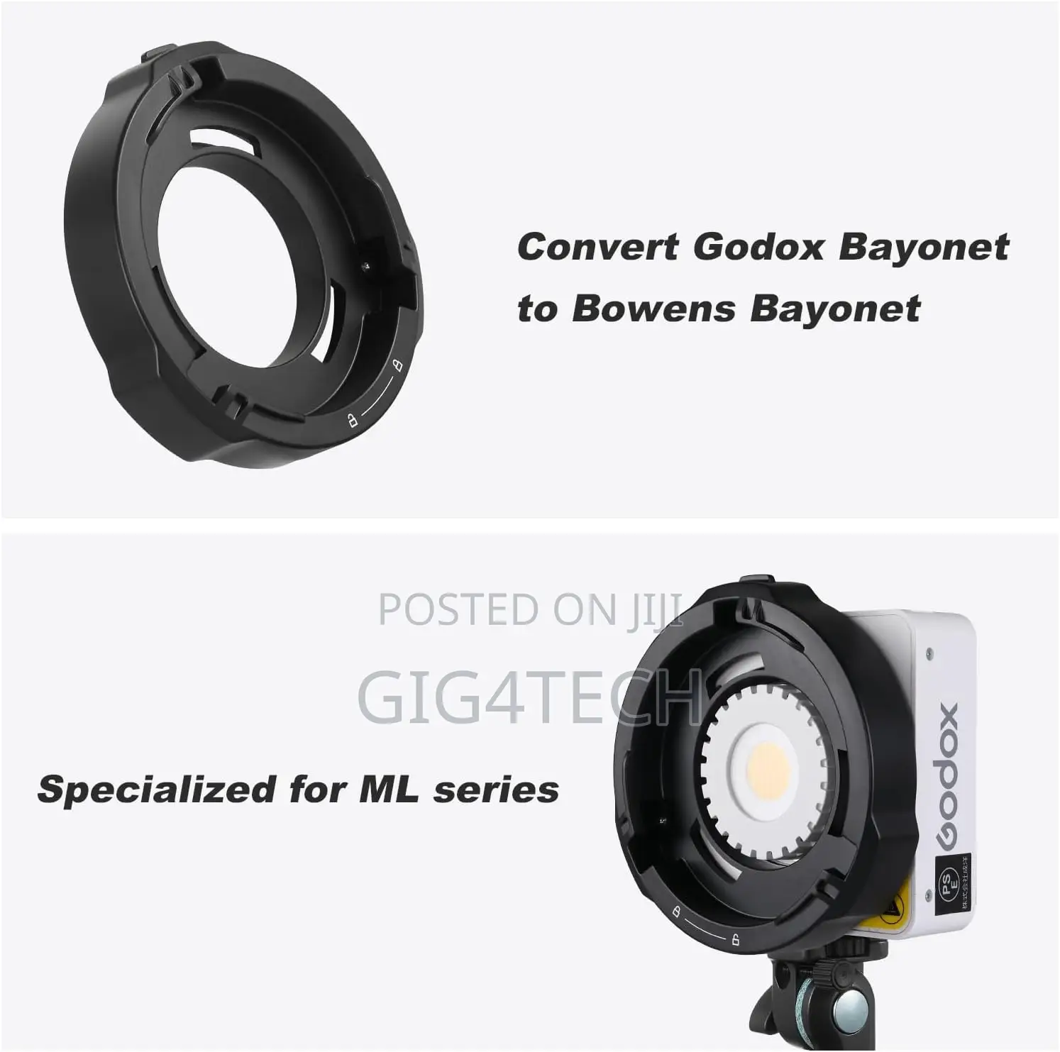 Godox Ml-Gb Bowens Mount Speedring Adapter for Ml60ii Ml100 Ad400pro