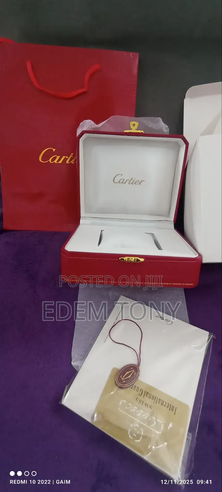Cartier Watch Box- Original Packaging