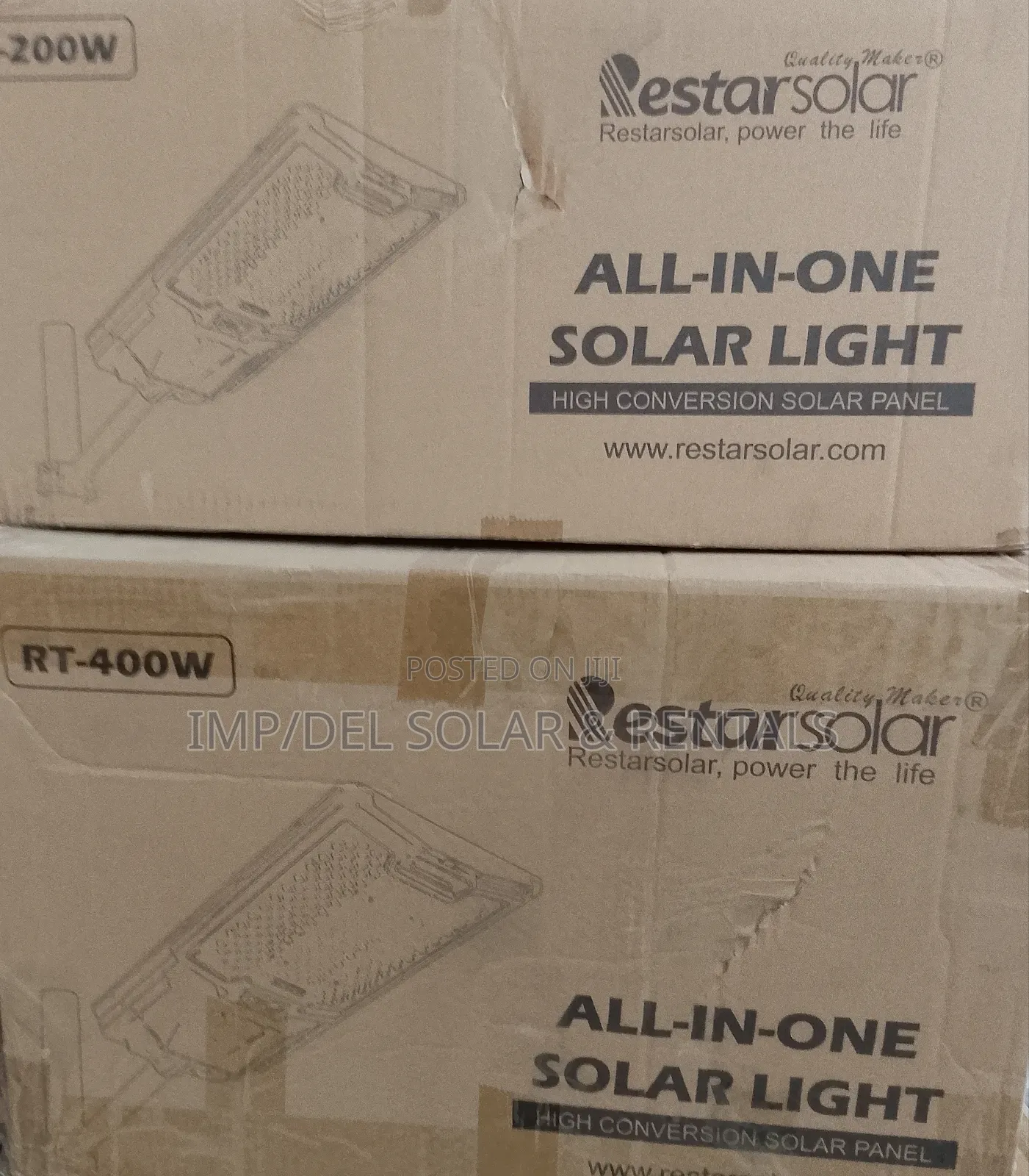 400w Solar Street Light With Panel, Remote Control, Timer Functions