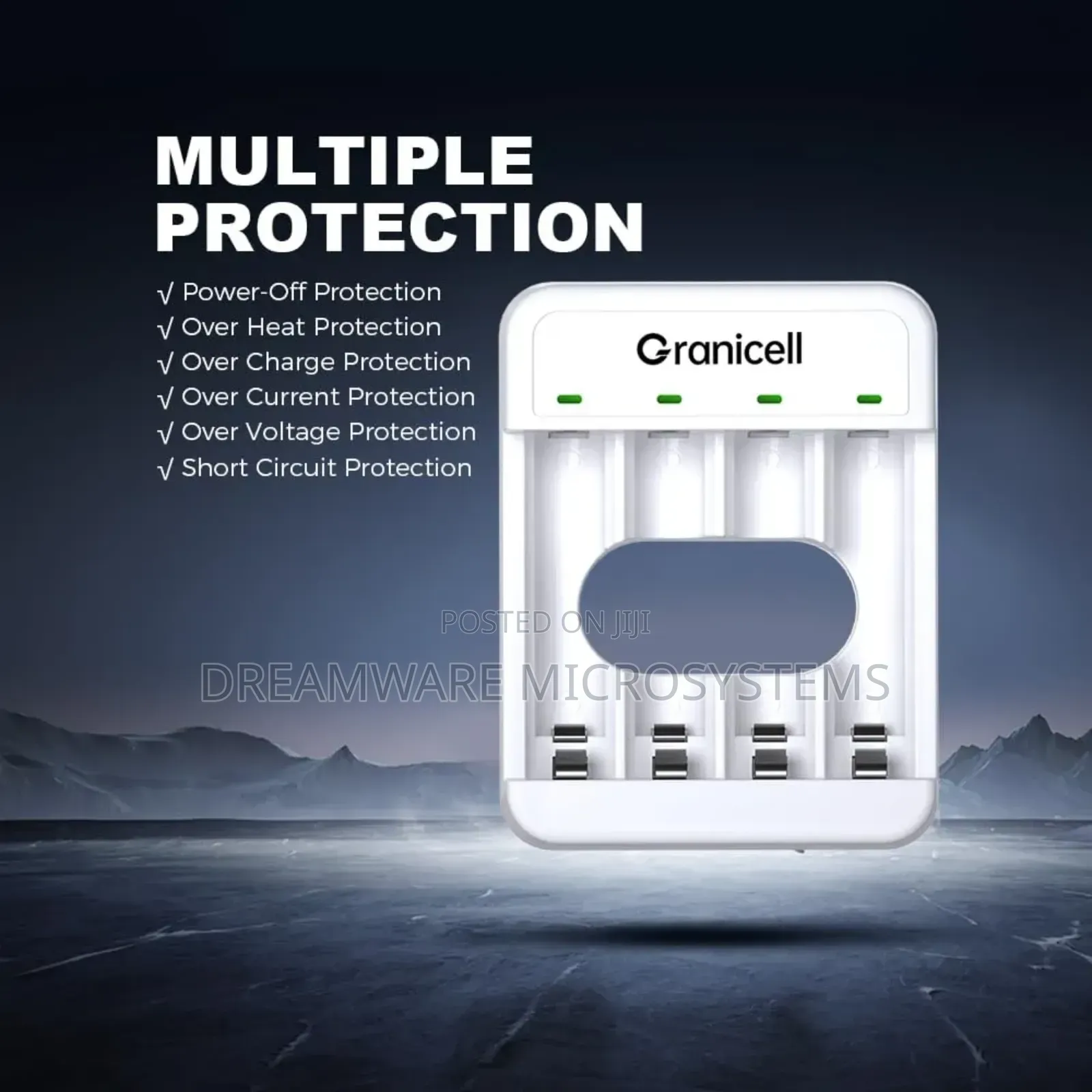 Granicell Aa Aaa Rechargeable Batteries With 4 Bay Battery Charger