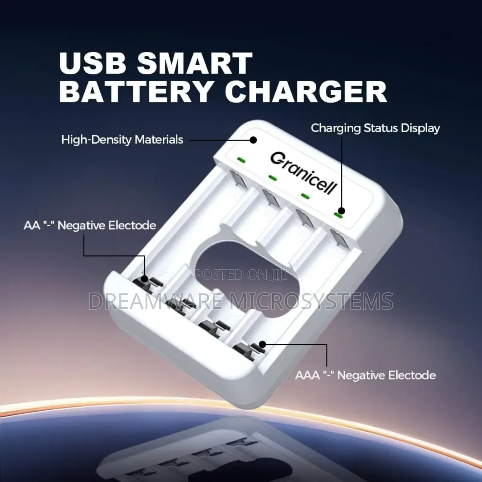 Granicell Aa Aaa Rechargeable Batteries With 4 Bay Battery Charger