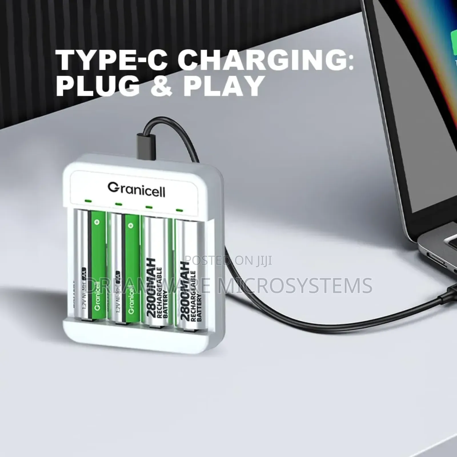 Granicell Aa Aaa Rechargeable Batteries With 4 Bay Battery Charger