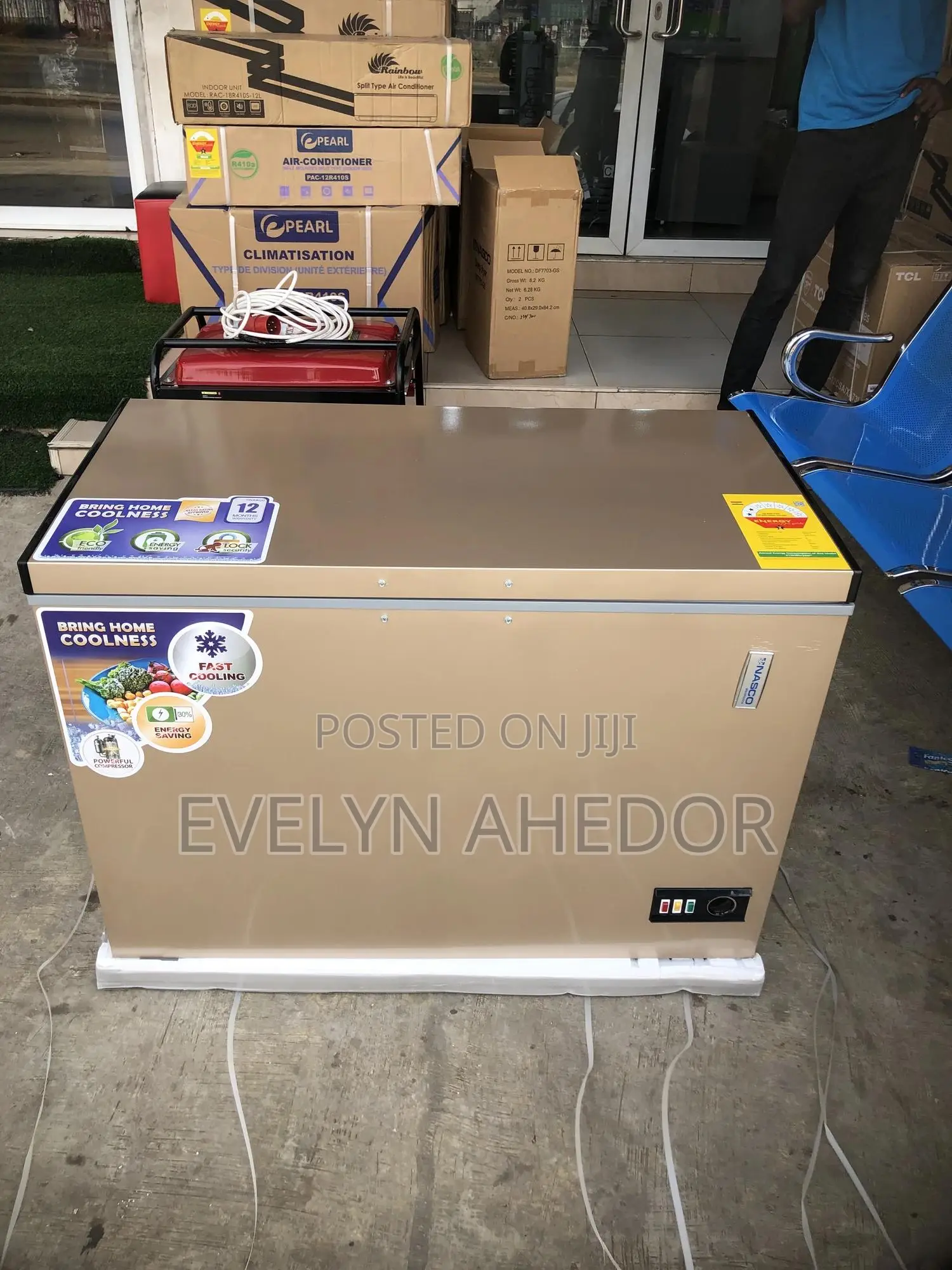 Strong Cooling Nasco Chest Freezer 318 Liters Gold Color