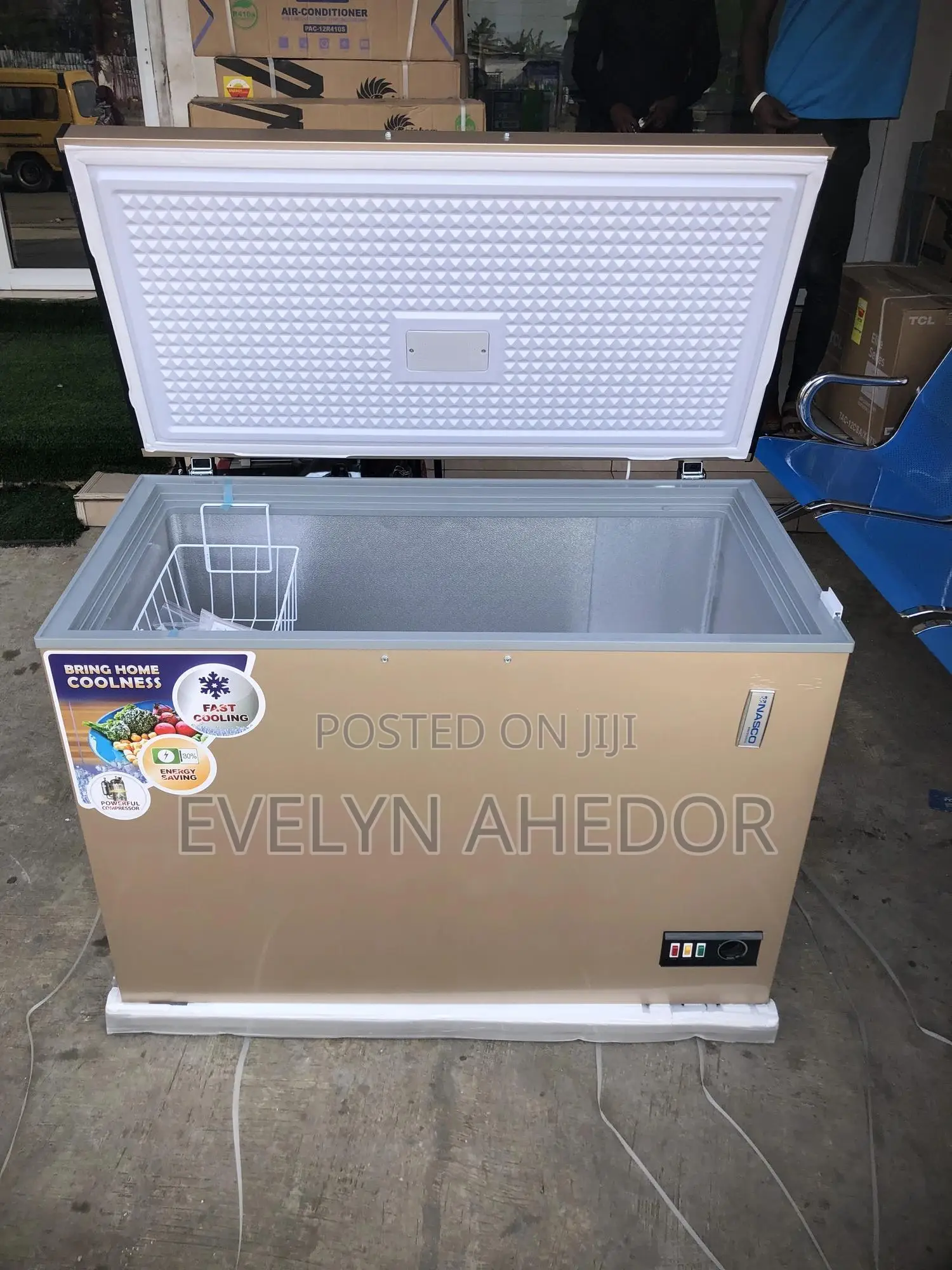 Strong Cooling Nasco Chest Freezer 318 Liters Gold Color